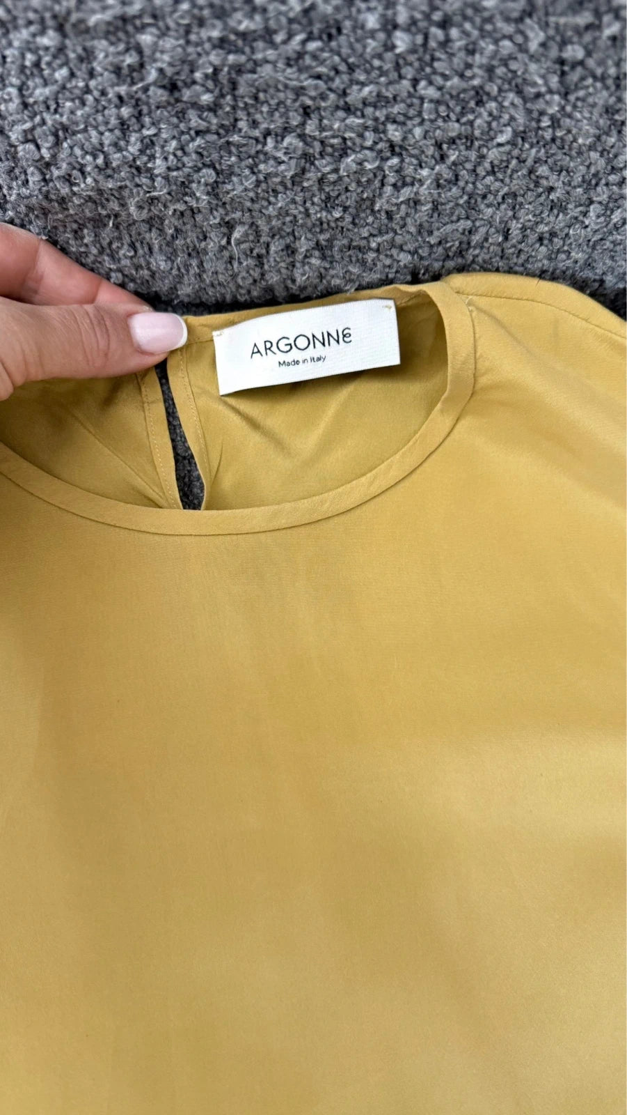 Argonne by Peserico mustard silk blouse - view 4