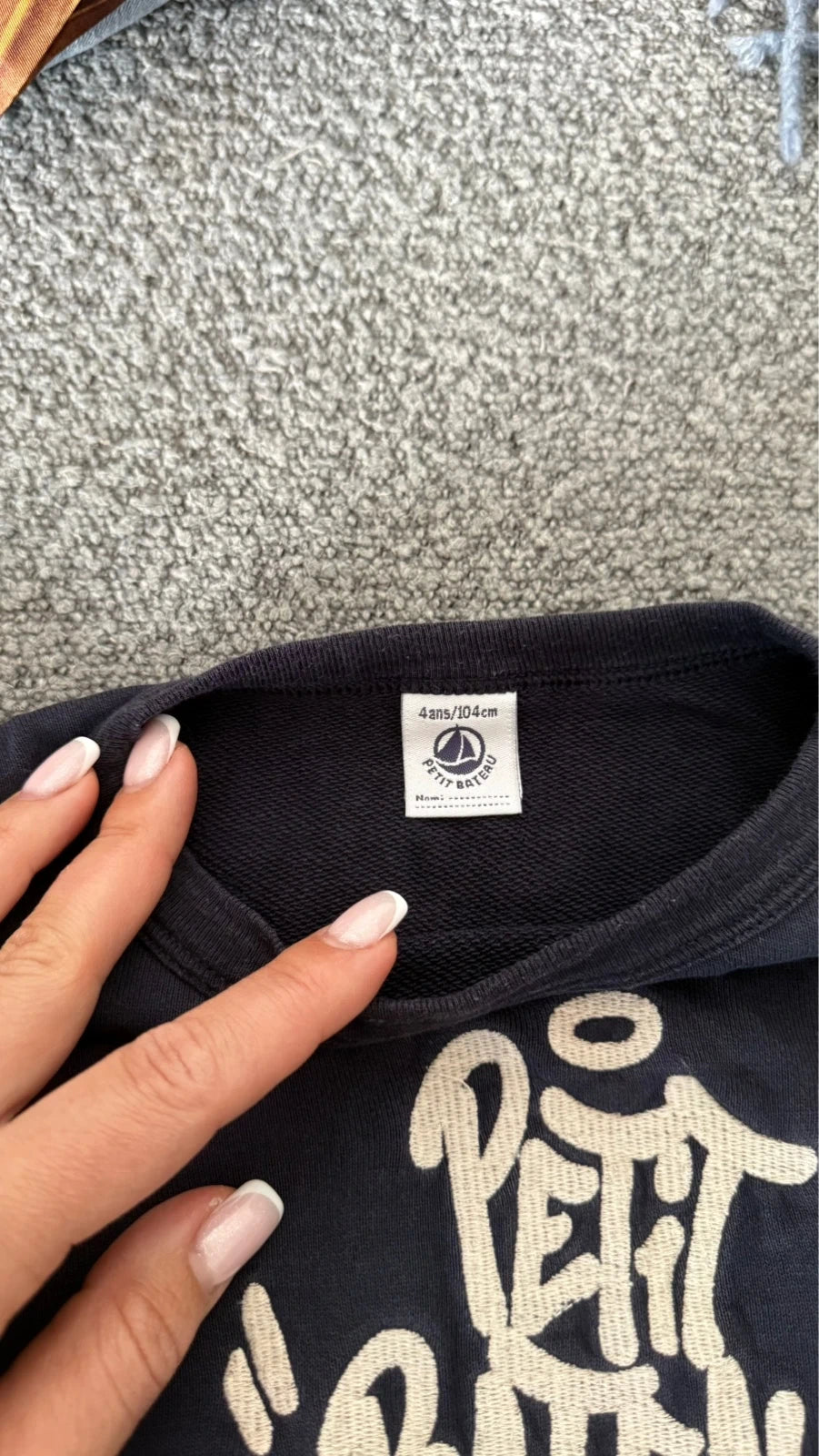 Petit Bateau navy cotton jumper - view 4