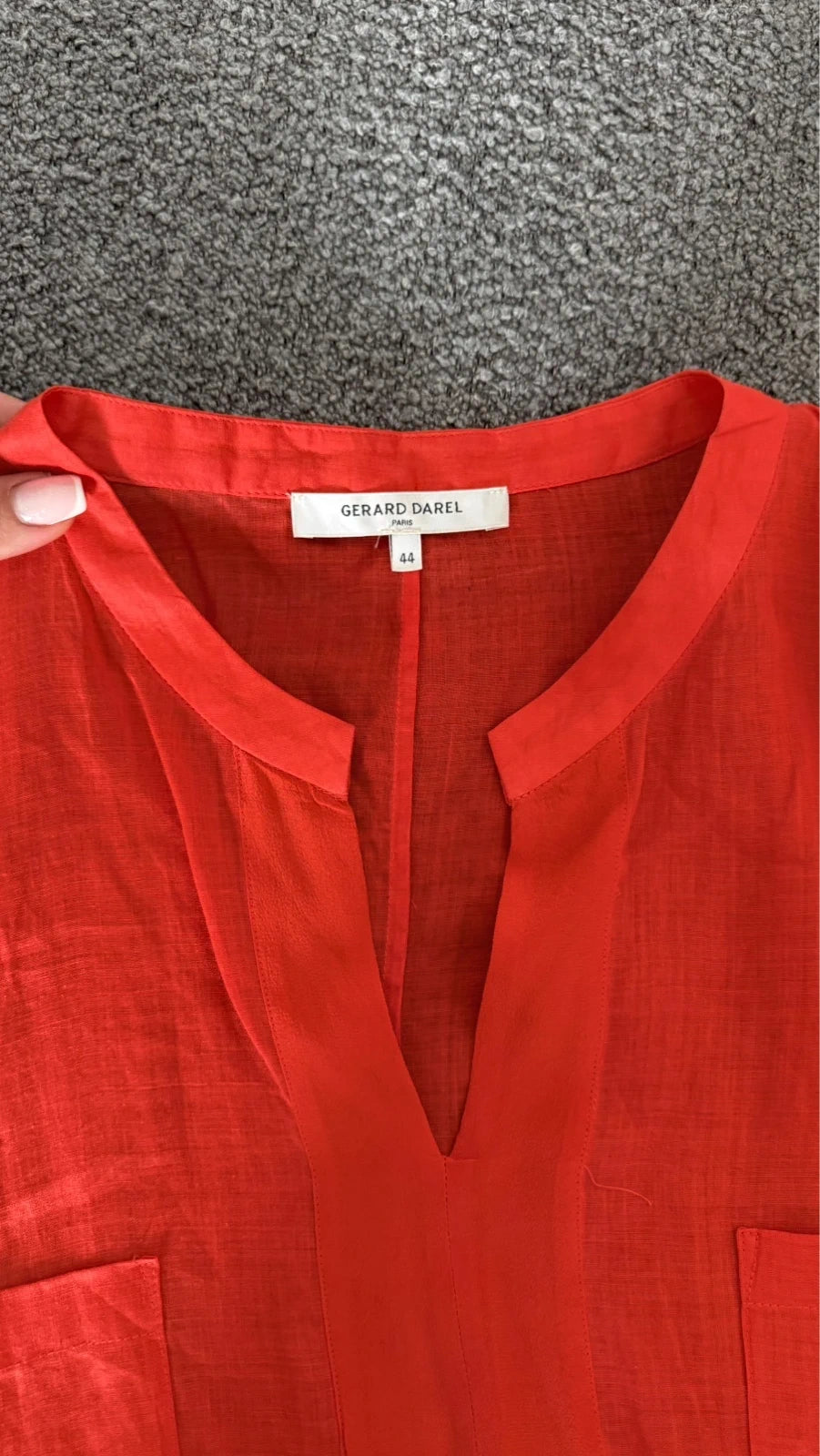 Gerard Darel red ramie silk blouse size L - view 3