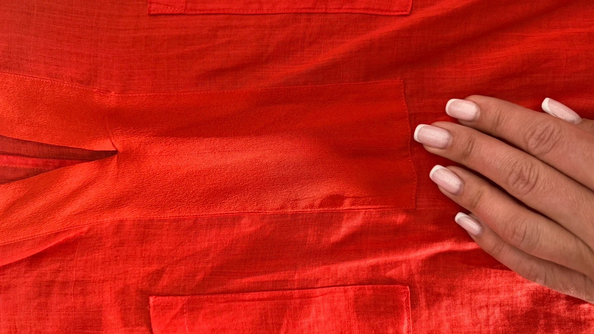 Gerard Darel red ramie silk blouse size L - view 4