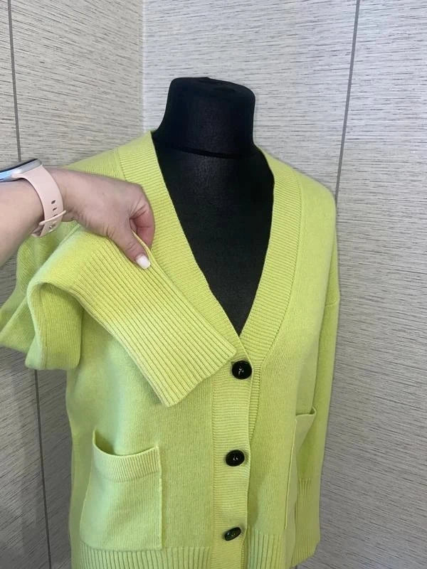 Roberto Collina light green wool cashmere blend cardigan - view 5