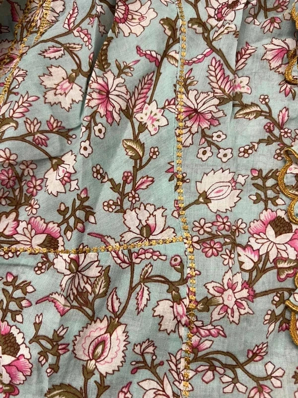 Isabel Marant blue floral cotton embroidered shirt blouse - view 5