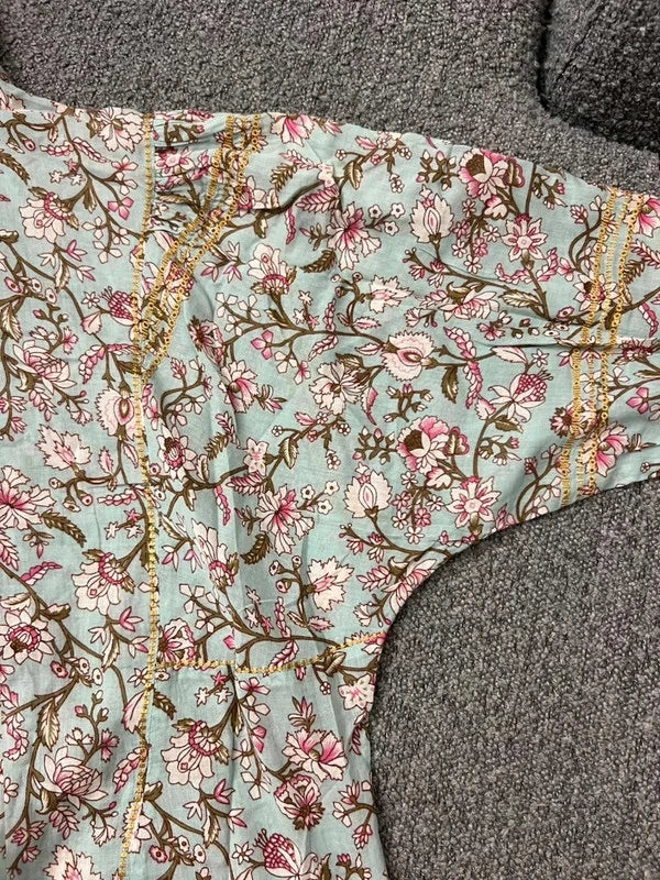 Isabel Marant blue floral cotton embroidered shirt blouse - view 10