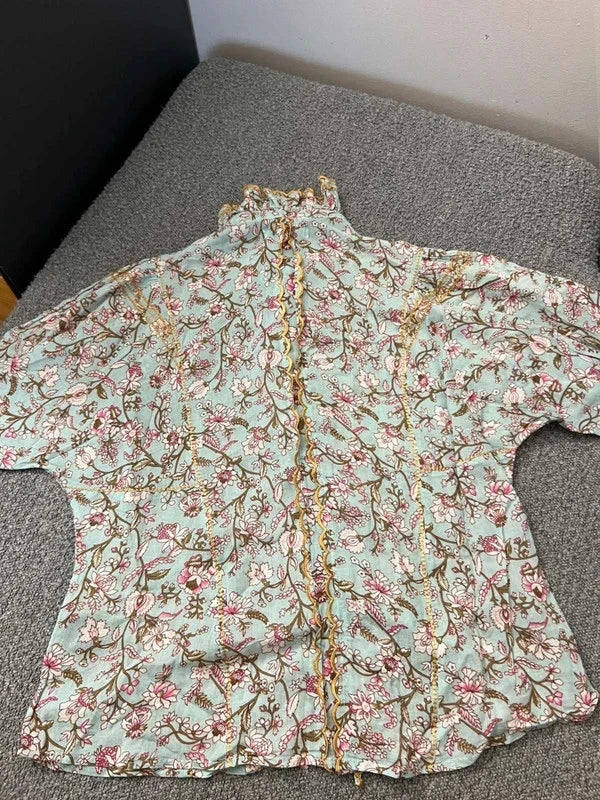 Isabel Marant blue floral cotton embroidered shirt blouse - view 9