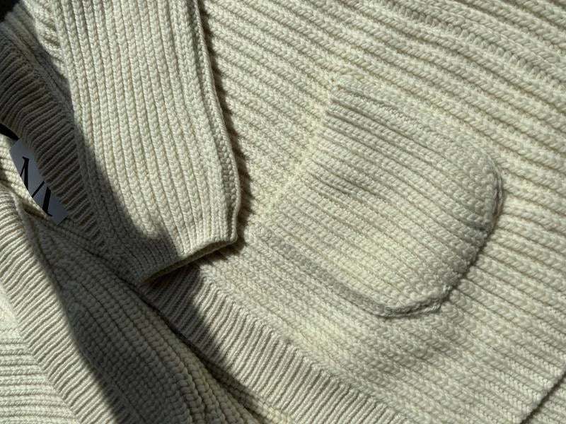 Mr. Mittens ivory wool cardigan - view 2