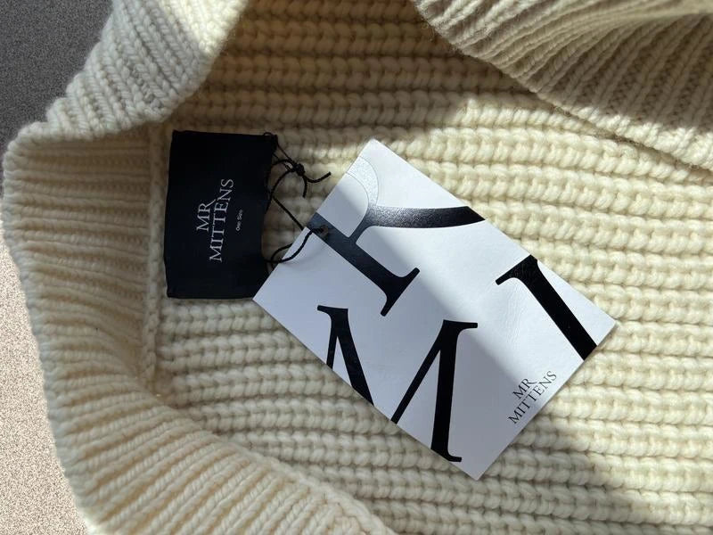 Mr. Mittens ivory wool cardigan - view 3