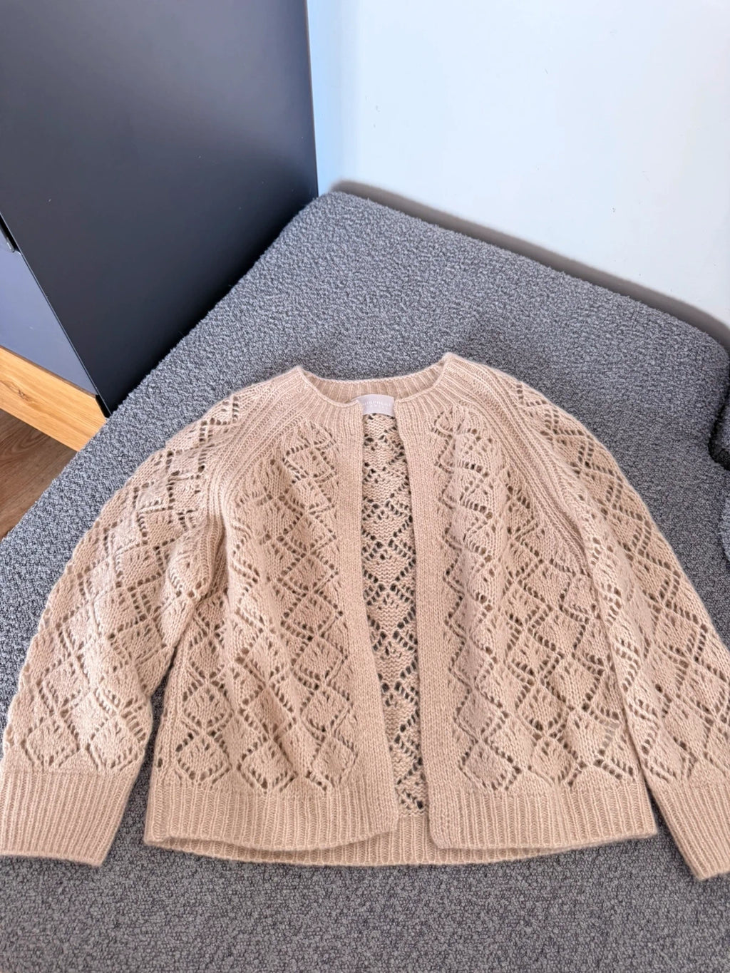 Hemisphere beige cashmere cotton cardigan