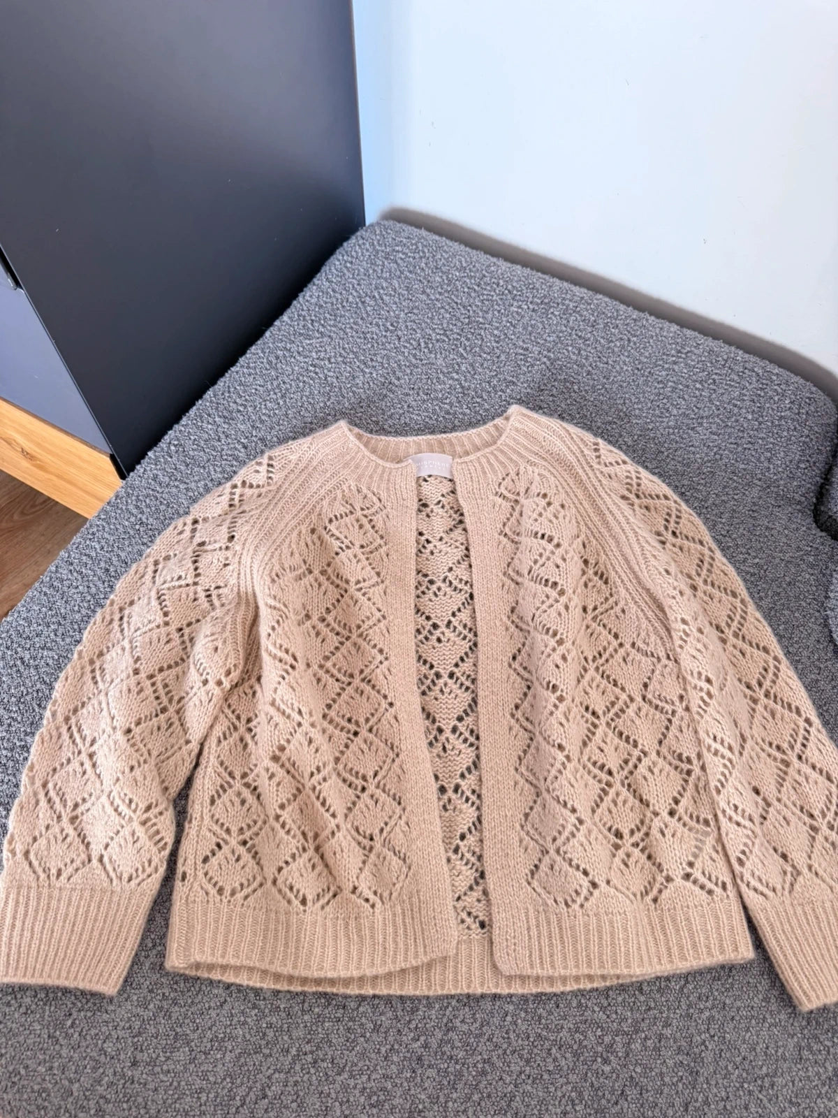 Hemisphere beige cashmere cotton cardigan
