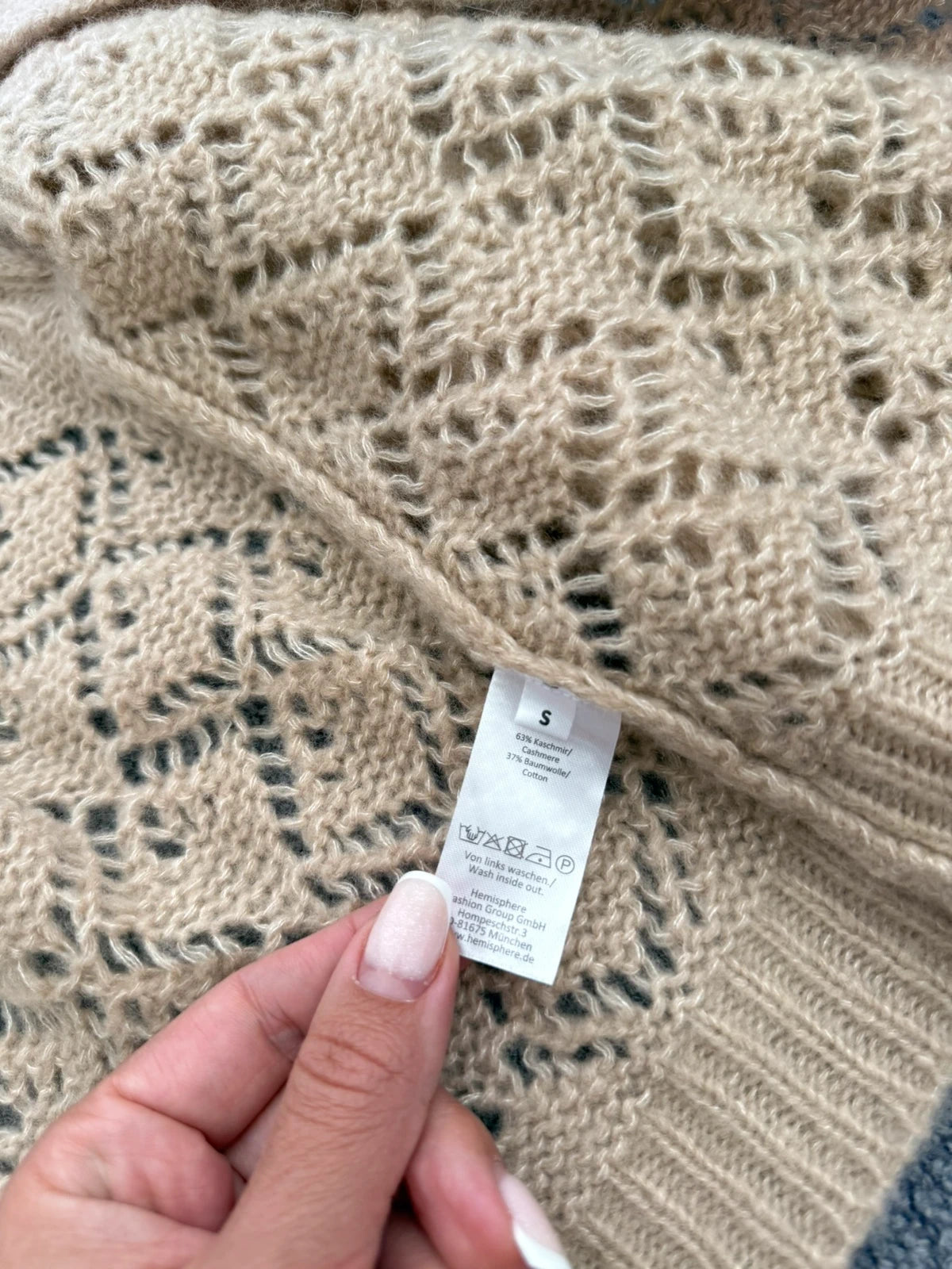 Hemisphere beige cashmere cotton cardigan - view 6
