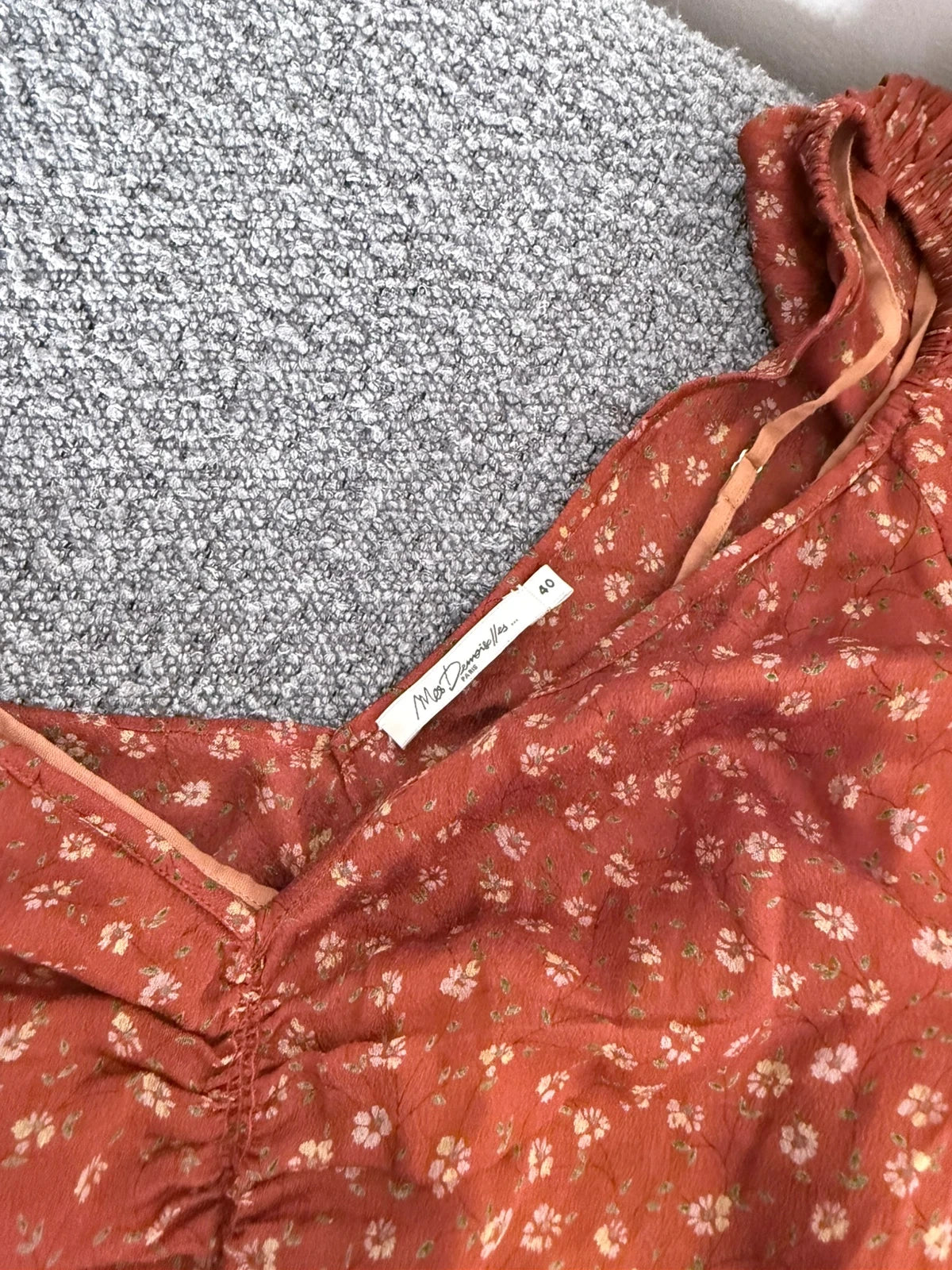 Mes Demoiselles brown silk long dress - view 4