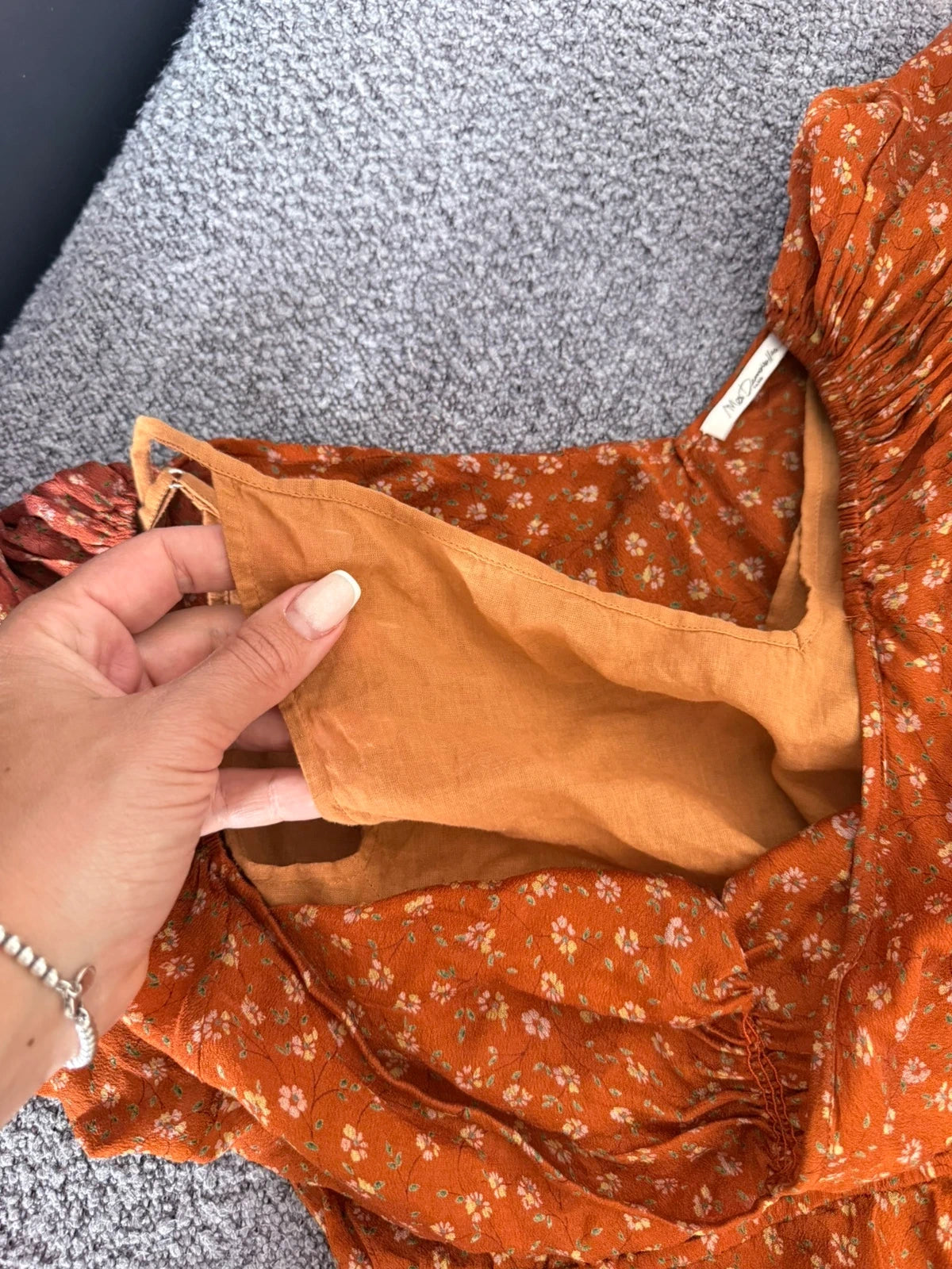 Mes Demoiselles brown silk long dress - view 5