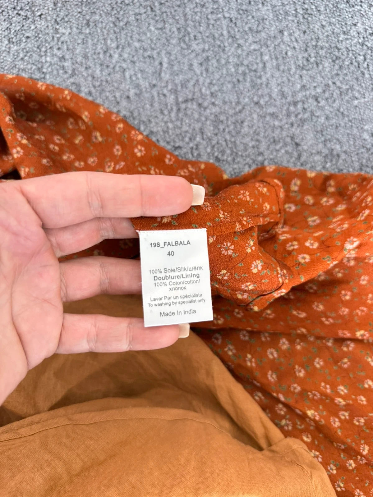 Mes Demoiselles brown silk long dress - view 7