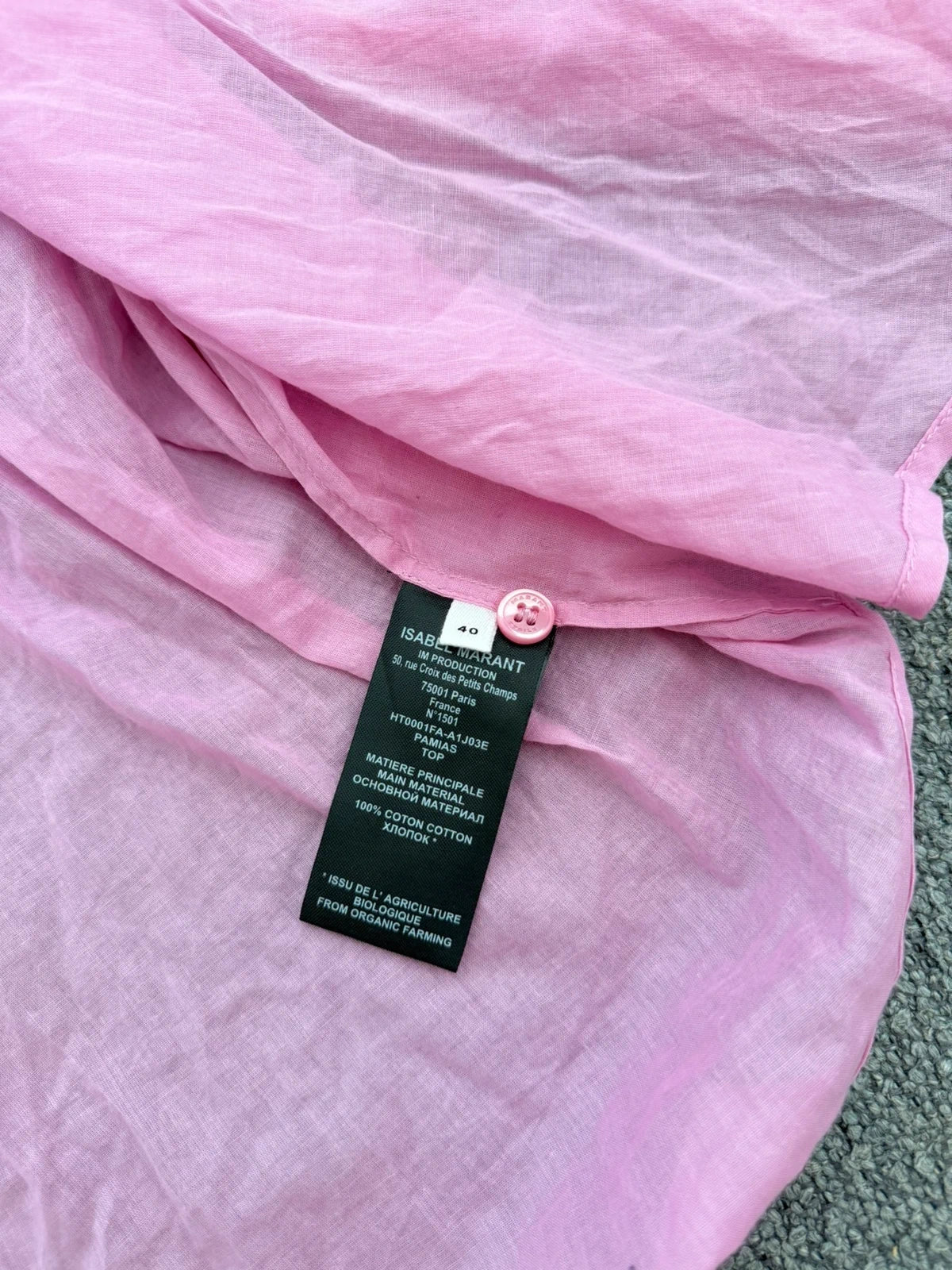 Isabel Marant pamias top pink cotton shirt - view 2