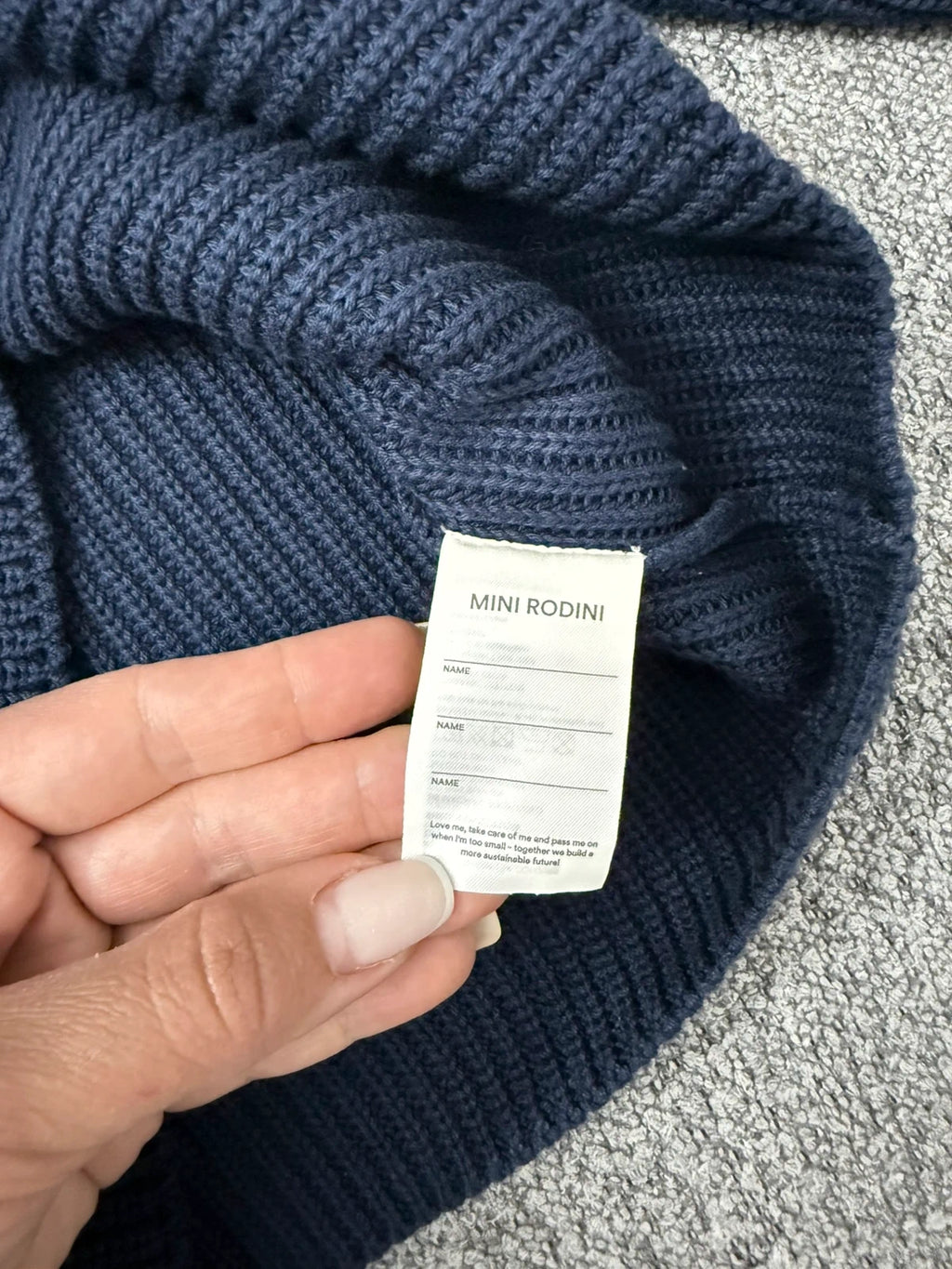 Mini Rodini navy blue cotton jumper sweater - view 8