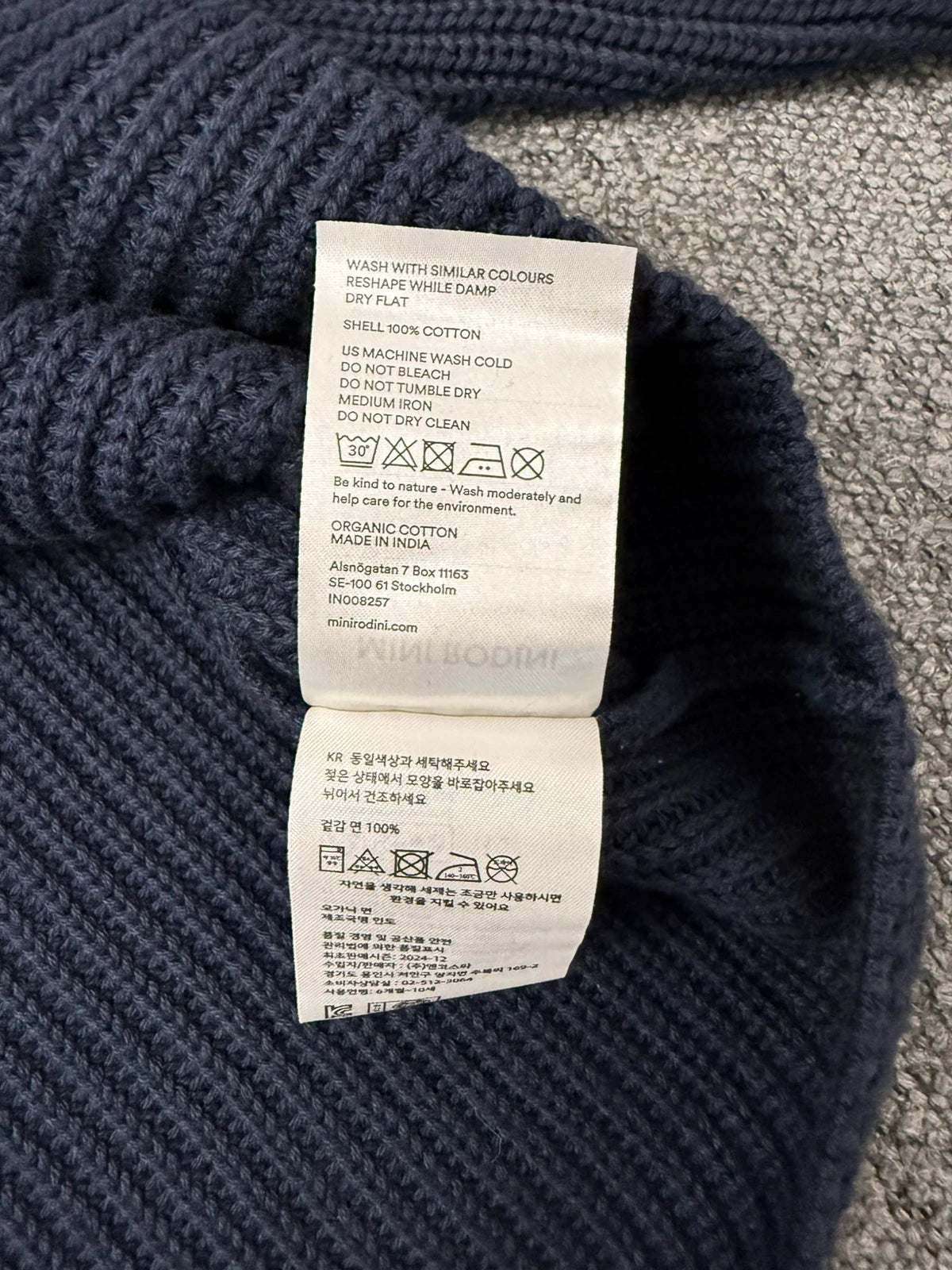 Mini Rodini navy blue cotton jumper sweater - view 9