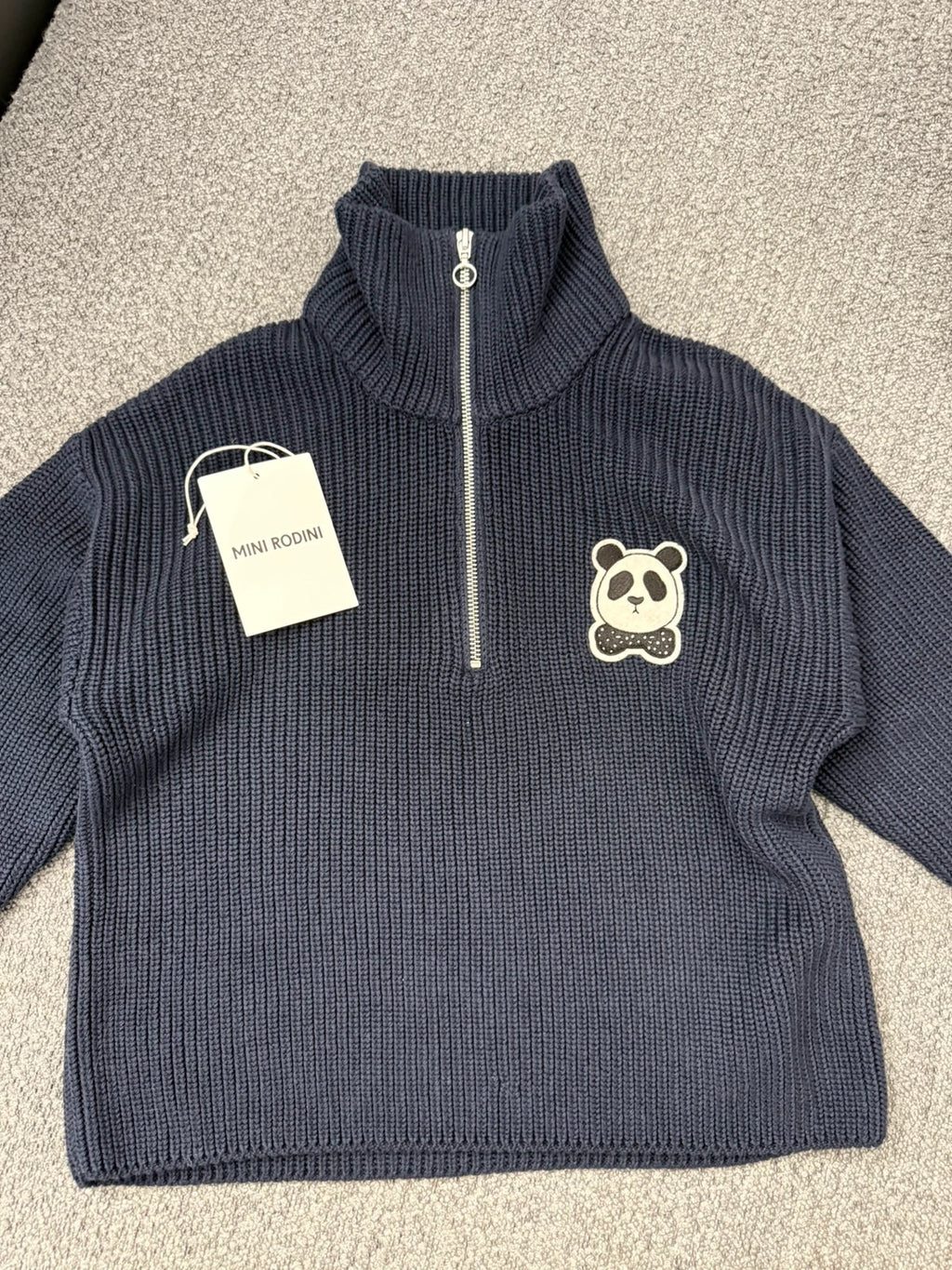 Mini Rodini navy blue cotton jumper sweater - view 2
