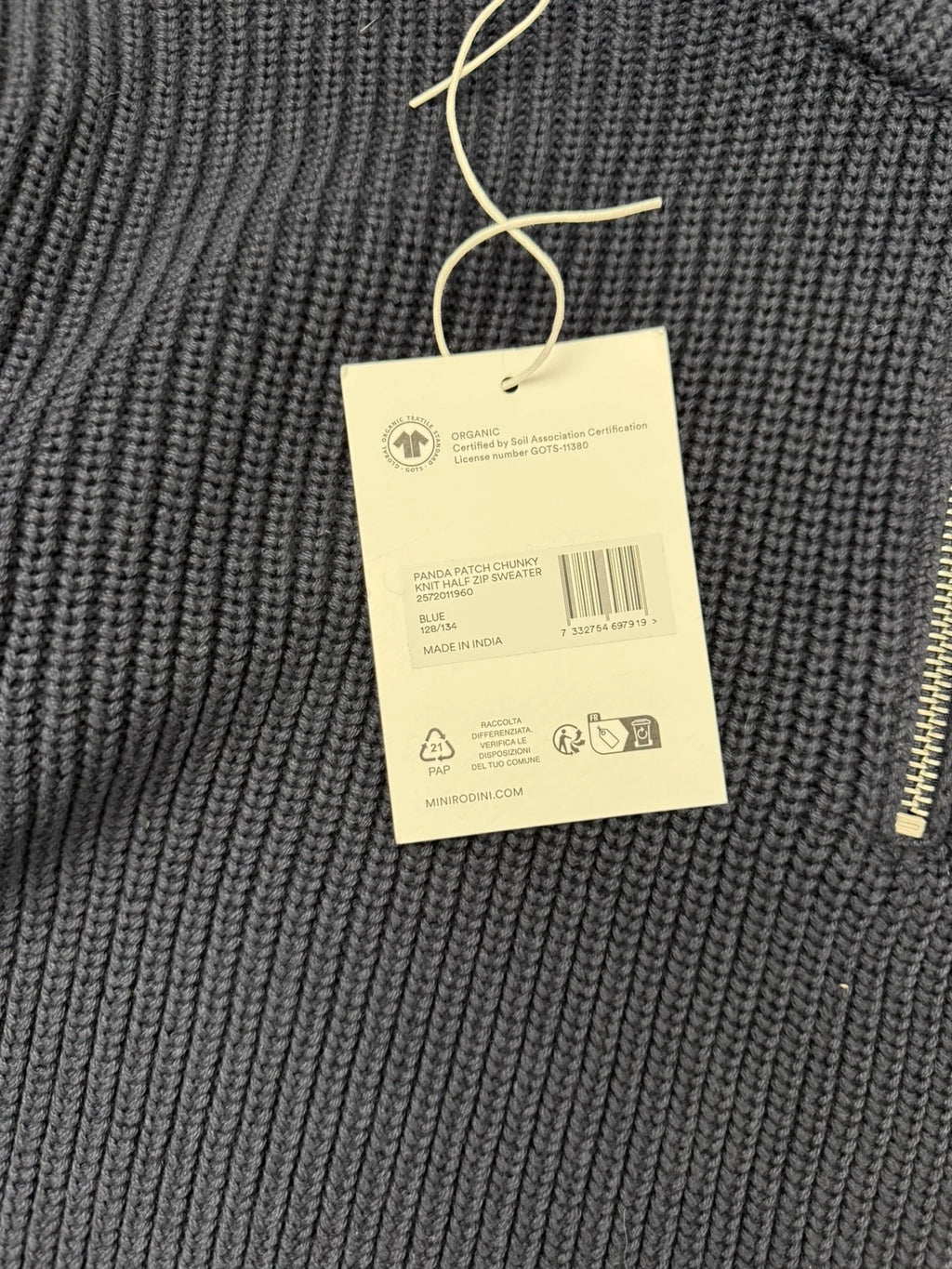 Mini Rodini navy blue cotton jumper sweater - view 4
