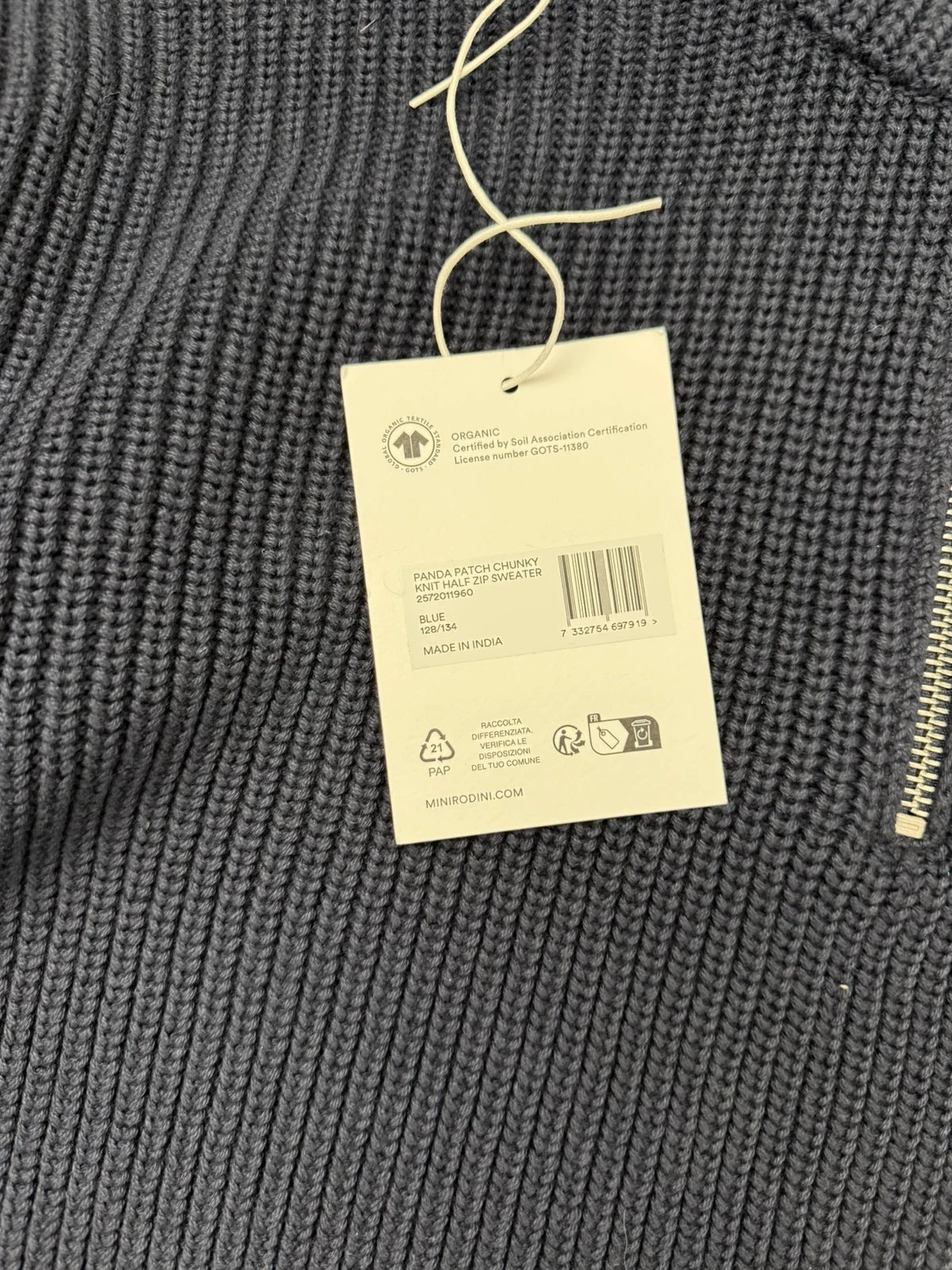 Mini Rodini navy blue cotton jumper sweater - view 4