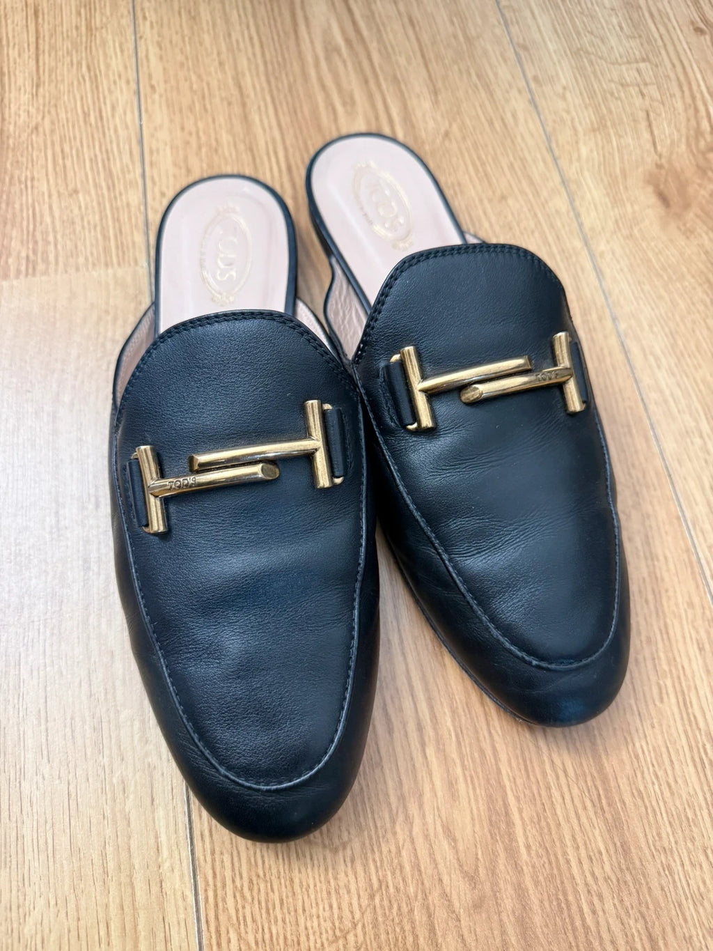 Tod's double T black leather mules - view 2
