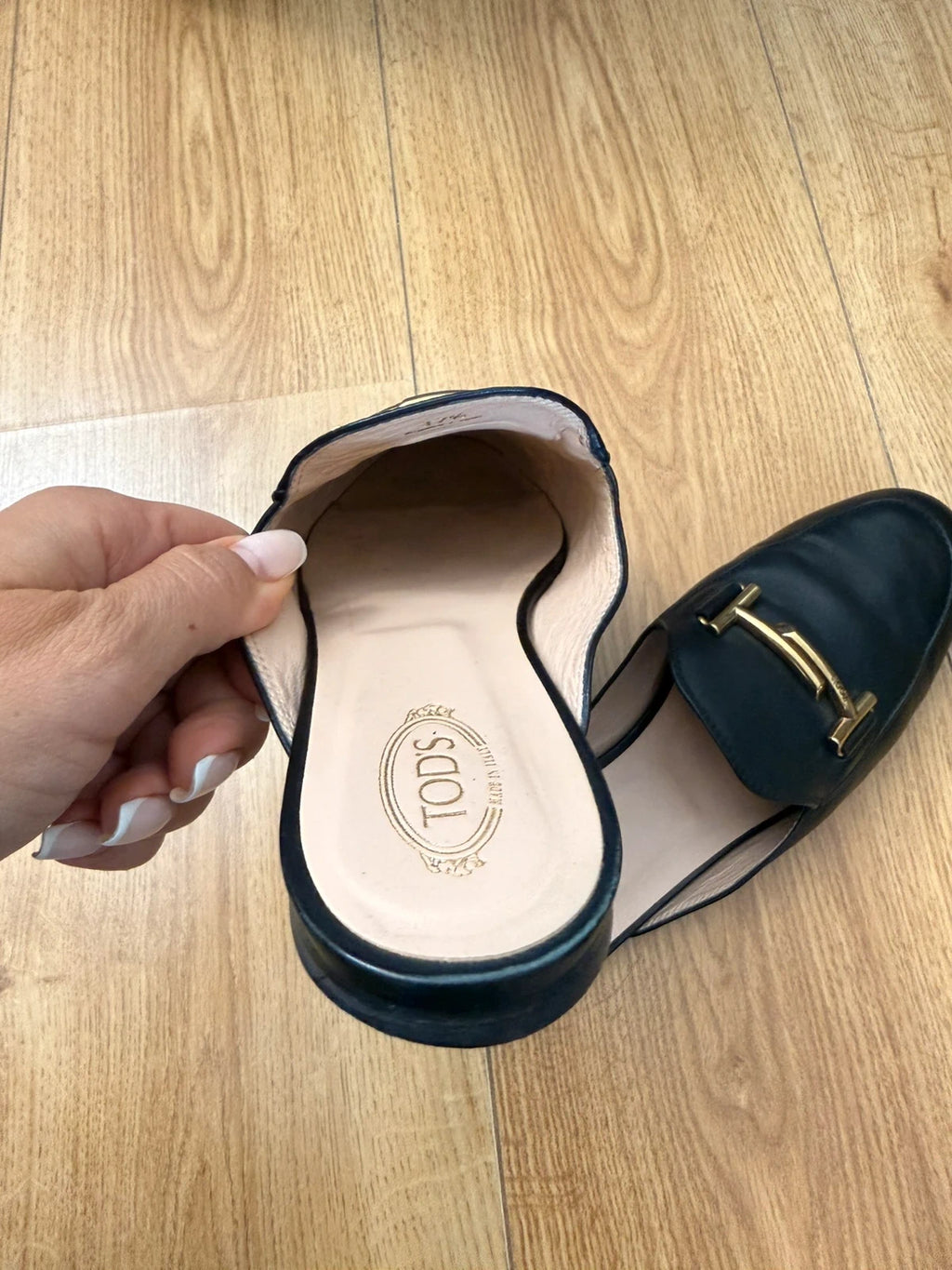 Tod's double T black leather mules - view 7