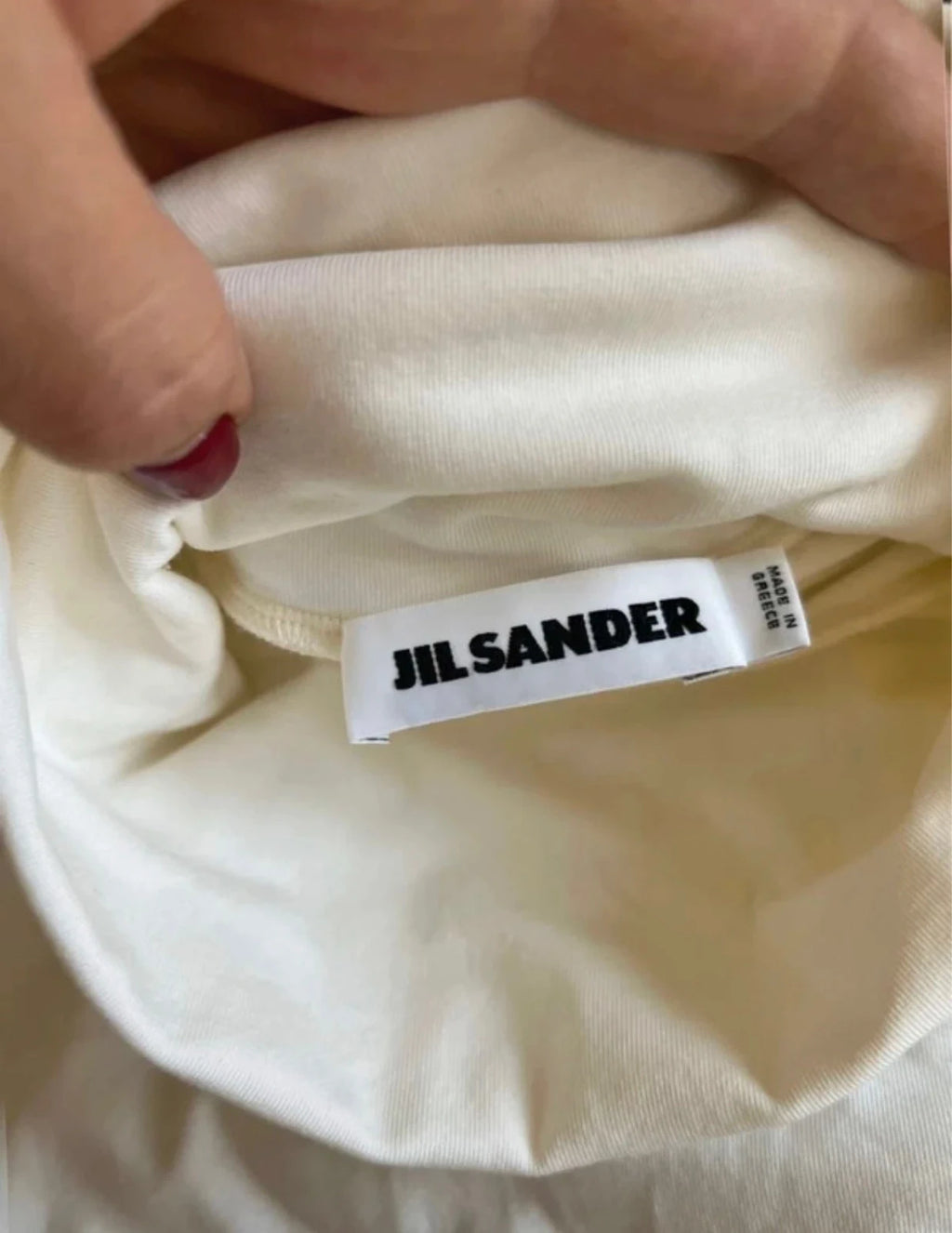 Jil Sander white cotton turtleneck top - view 2