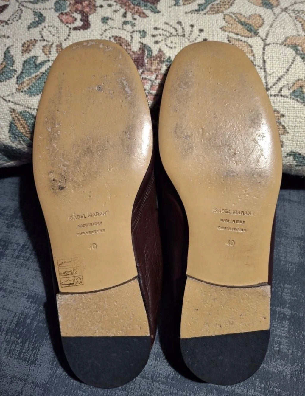 Isabel Marant burgundy brown leather moccasins - view 4