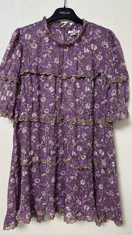 Isabel Marant cotton purple embroidered dress