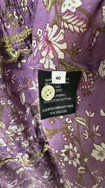 Isabel Marant cotton purple embroidered dress - view 6