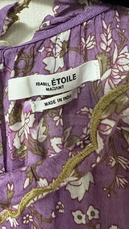 Isabel Marant cotton purple embroidered dress - view 5