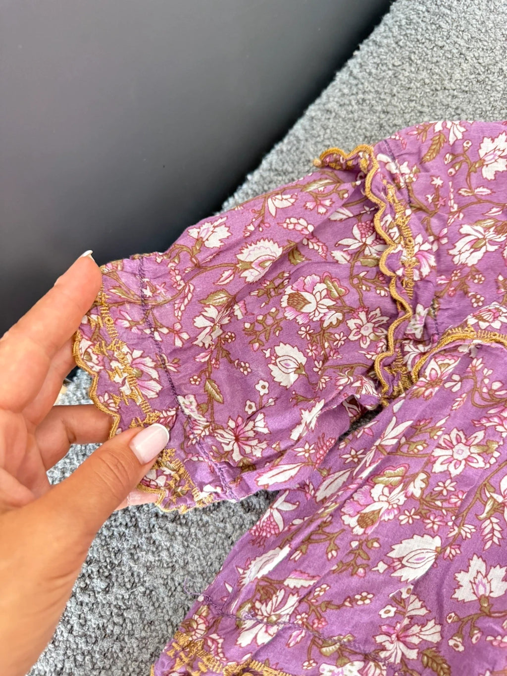 Isabel Marant Étoile lilac purple cotton embroidered dress - view 6