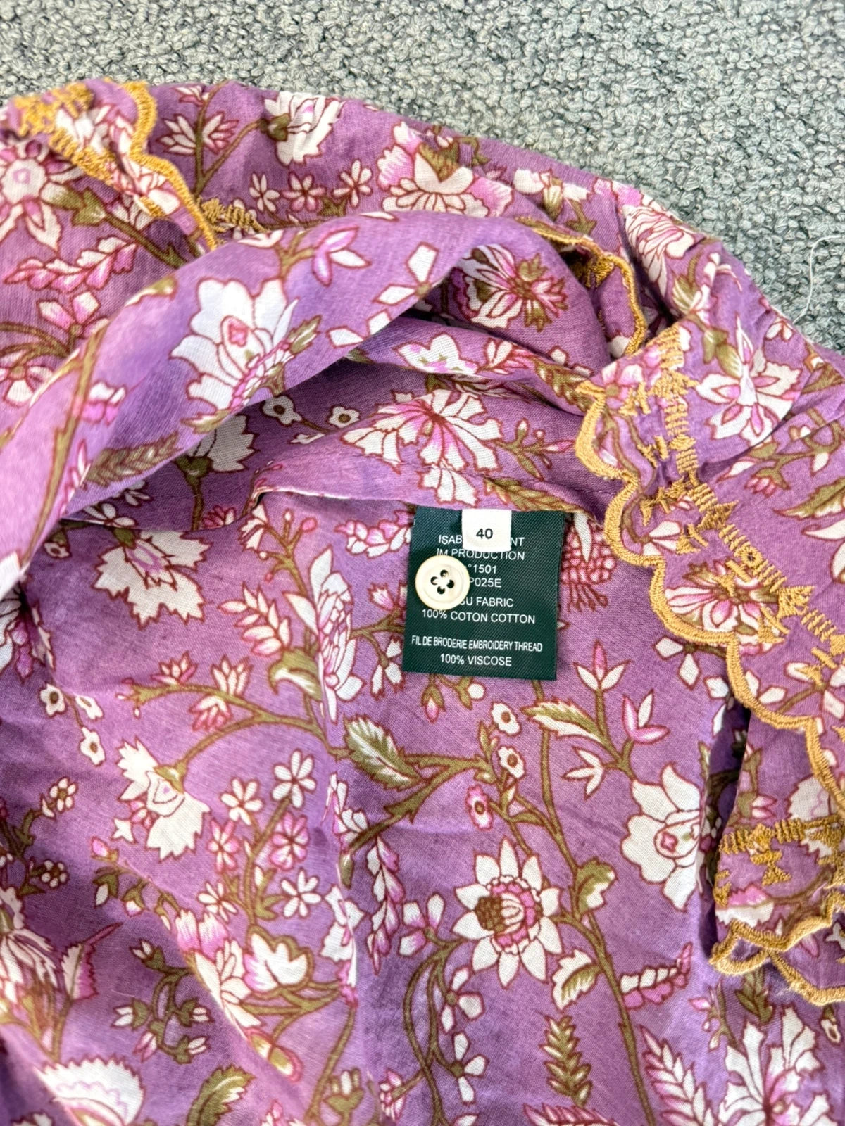 Isabel Marant Étoile lilac purple cotton embroidered dress - view 2