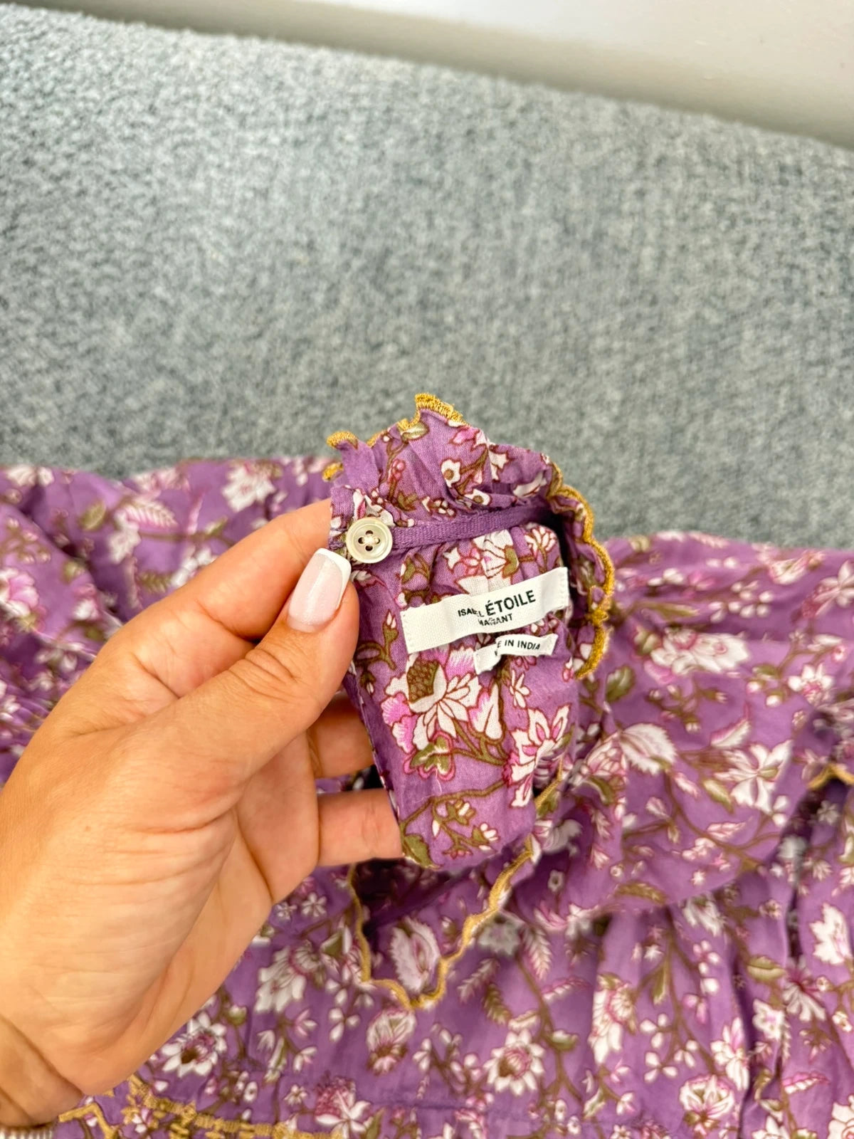 Isabel Marant Étoile lilac purple cotton embroidered dress - view 7