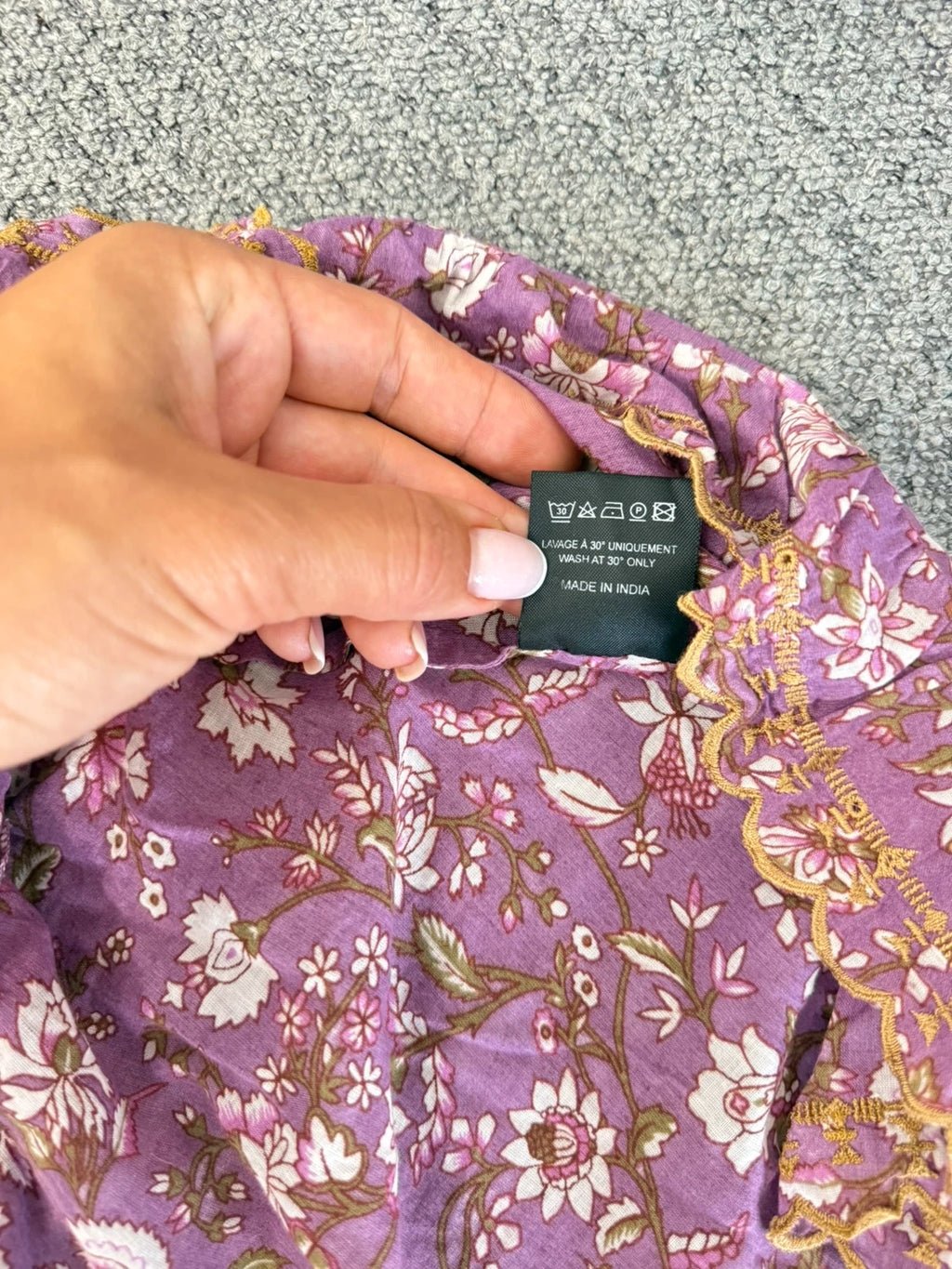 Isabel Marant Étoile lilac purple cotton embroidered dress - view 3