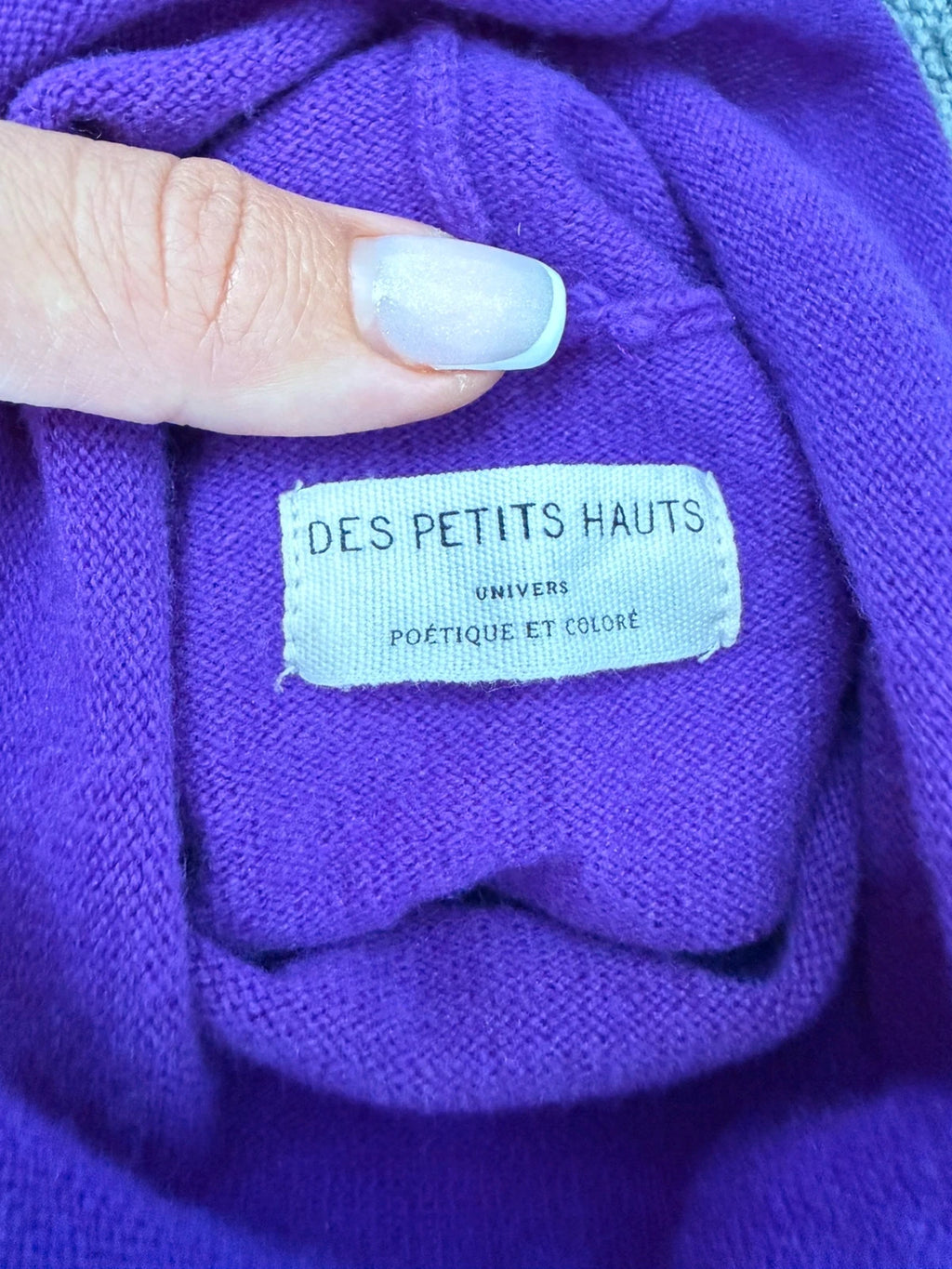 Des Petits Hauts purple Armonie merino wool turtleneck sweater - view 7