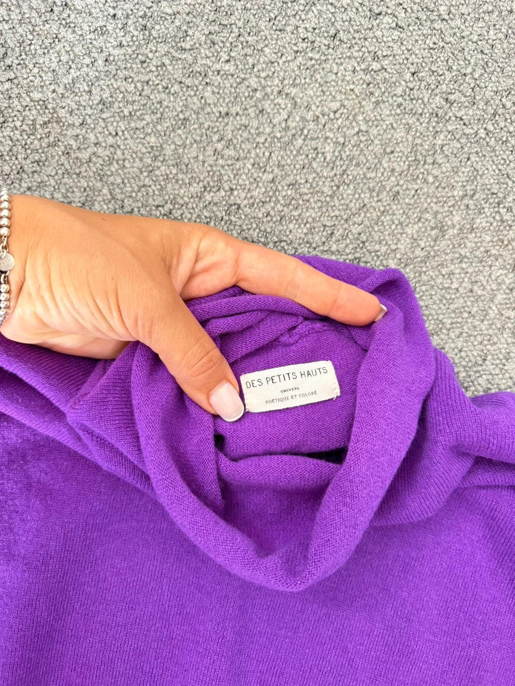 Des Petits Hauts purple Armonie merino wool turtleneck sweater - view 6