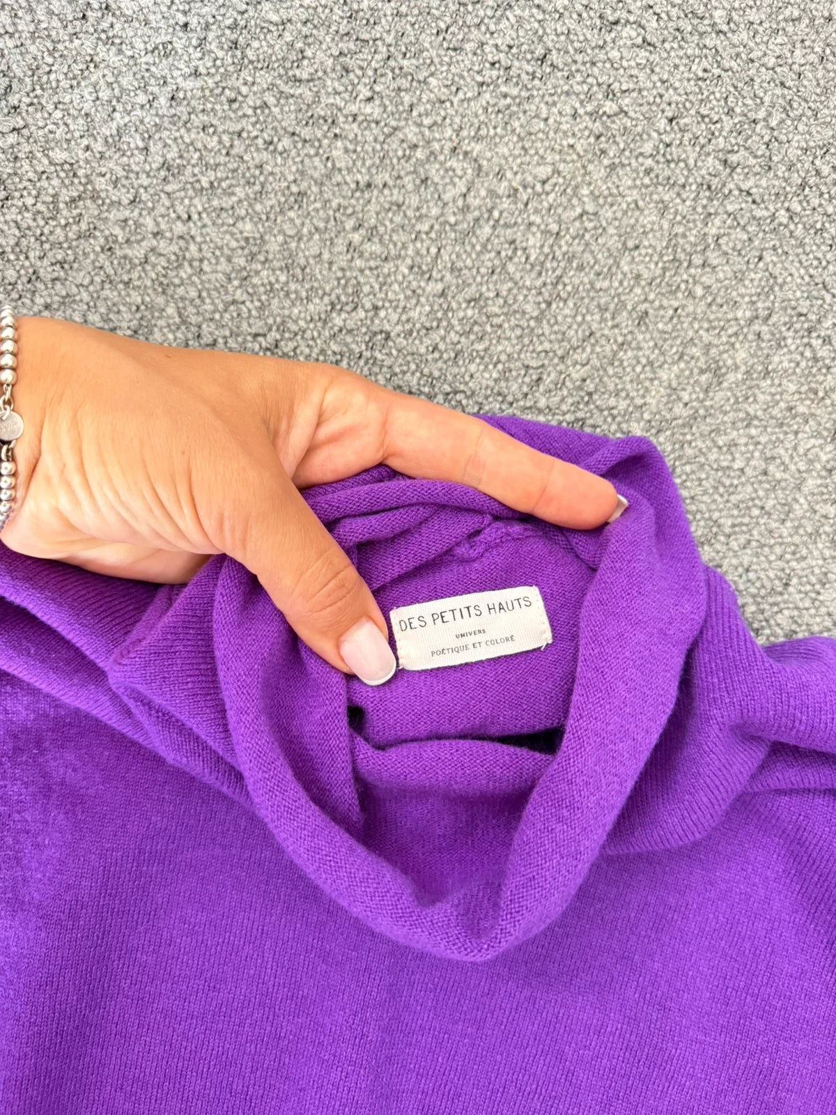 Des Petits Hauts purple Armonie merino wool turtleneck sweater - view 6