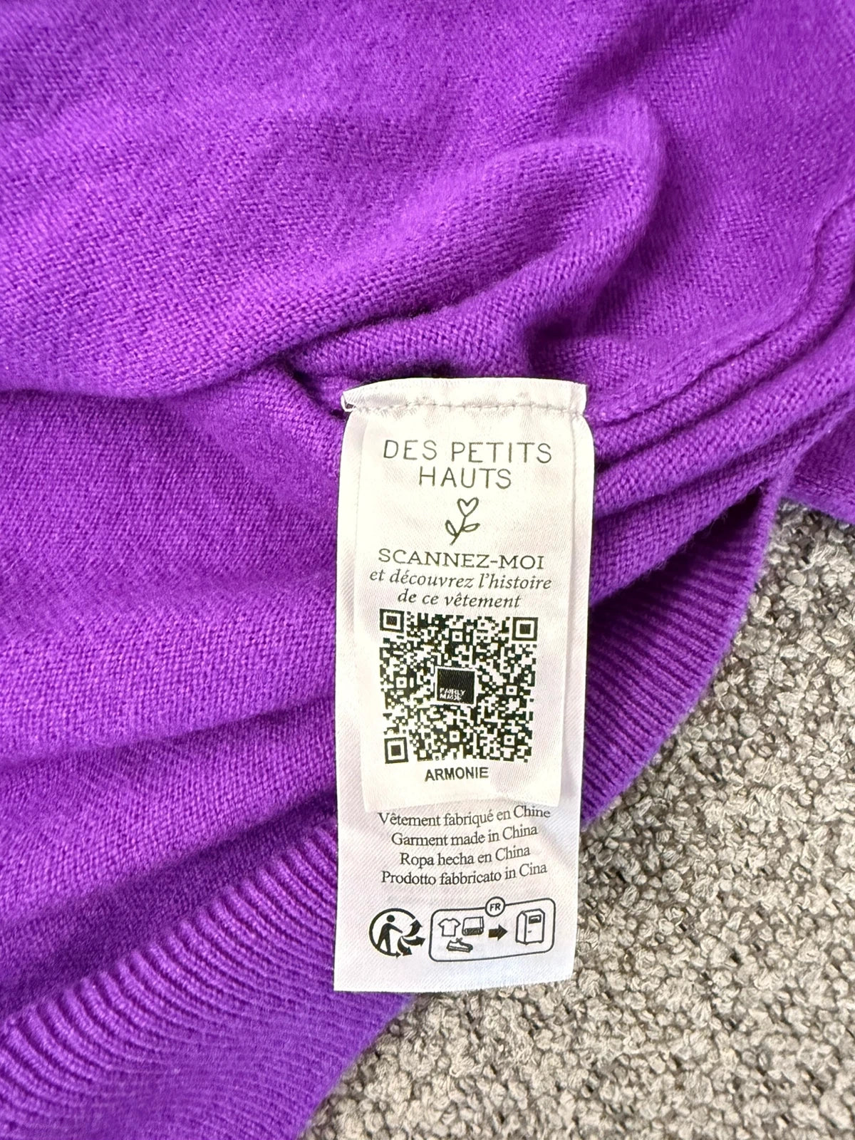 Des Petits Hauts purple Armonie merino wool turtleneck sweater - view 8