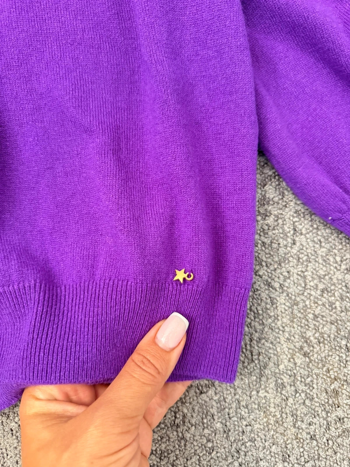 Des Petits Hauts purple Armonie merino wool turtleneck sweater - view 3