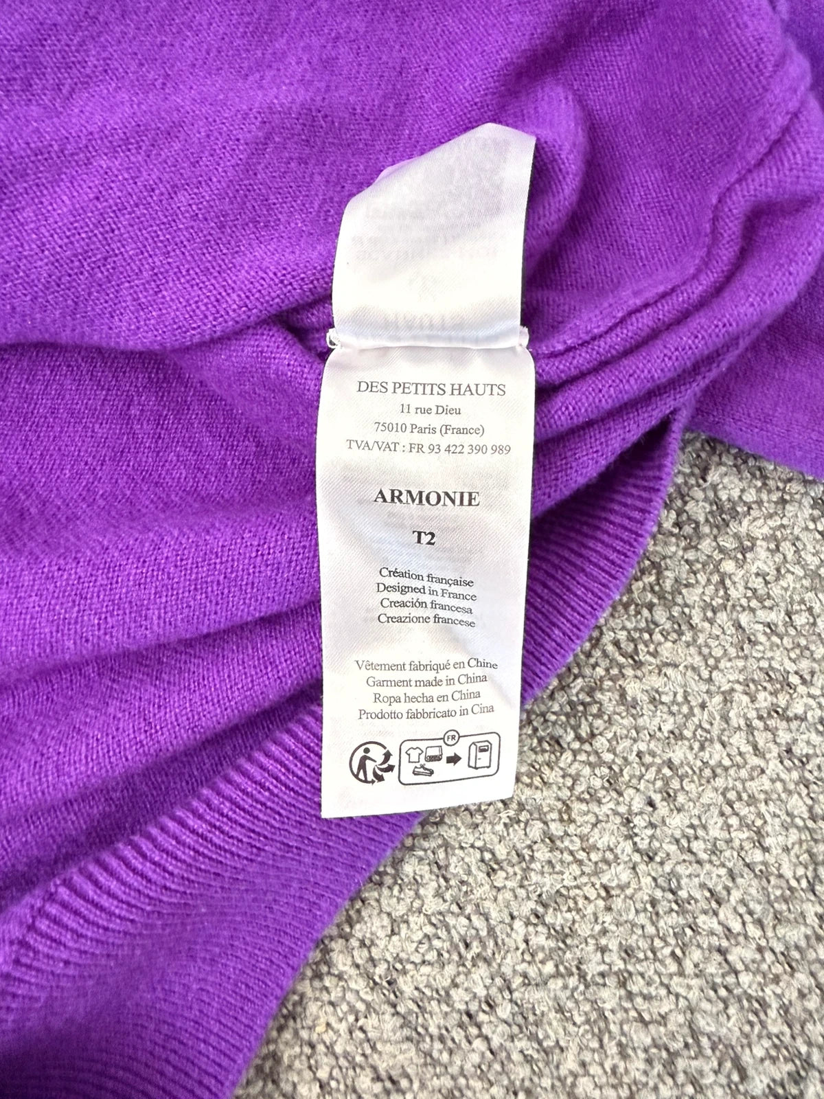 Des Petits Hauts purple Armonie merino wool turtleneck sweater - view 9