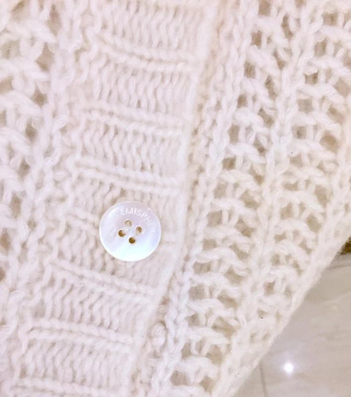 Hemisphere alpaca wool blend white light cardigan - view 4