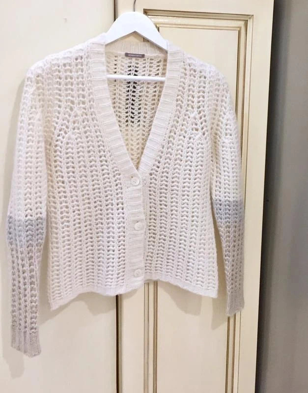 Hemisphere alpaca wool blend white light cardigan