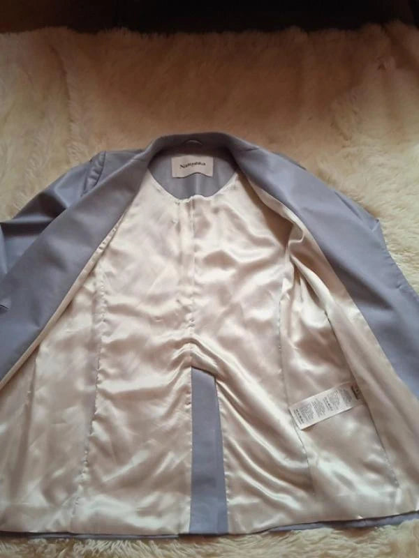 Nanushka vegan leather light blue blazer - view 2
