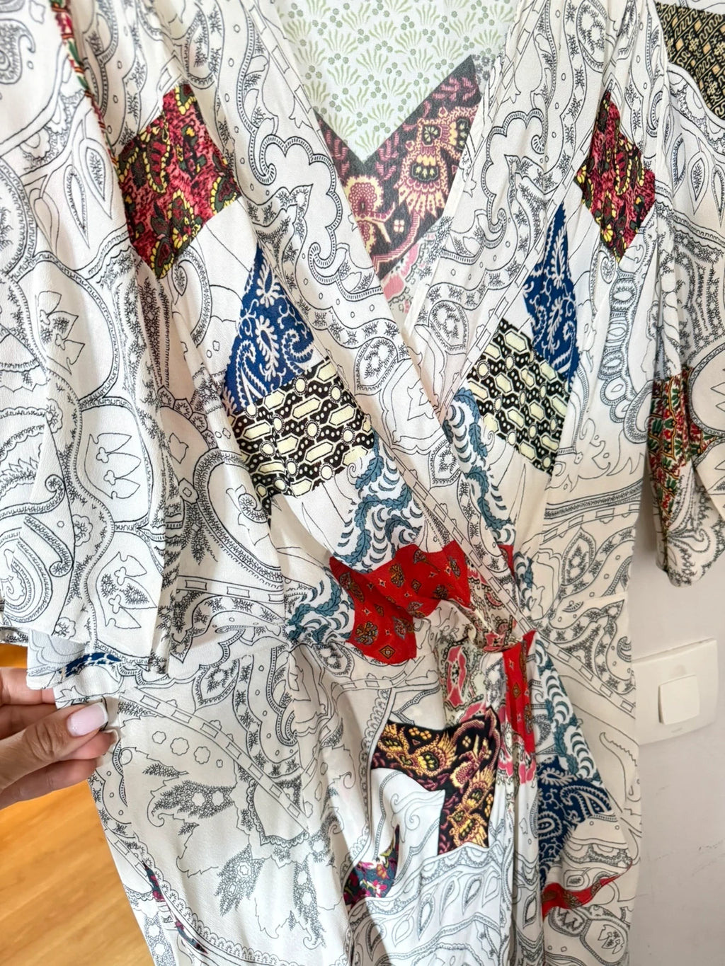 Etro viscose long wrap dress - view 4
