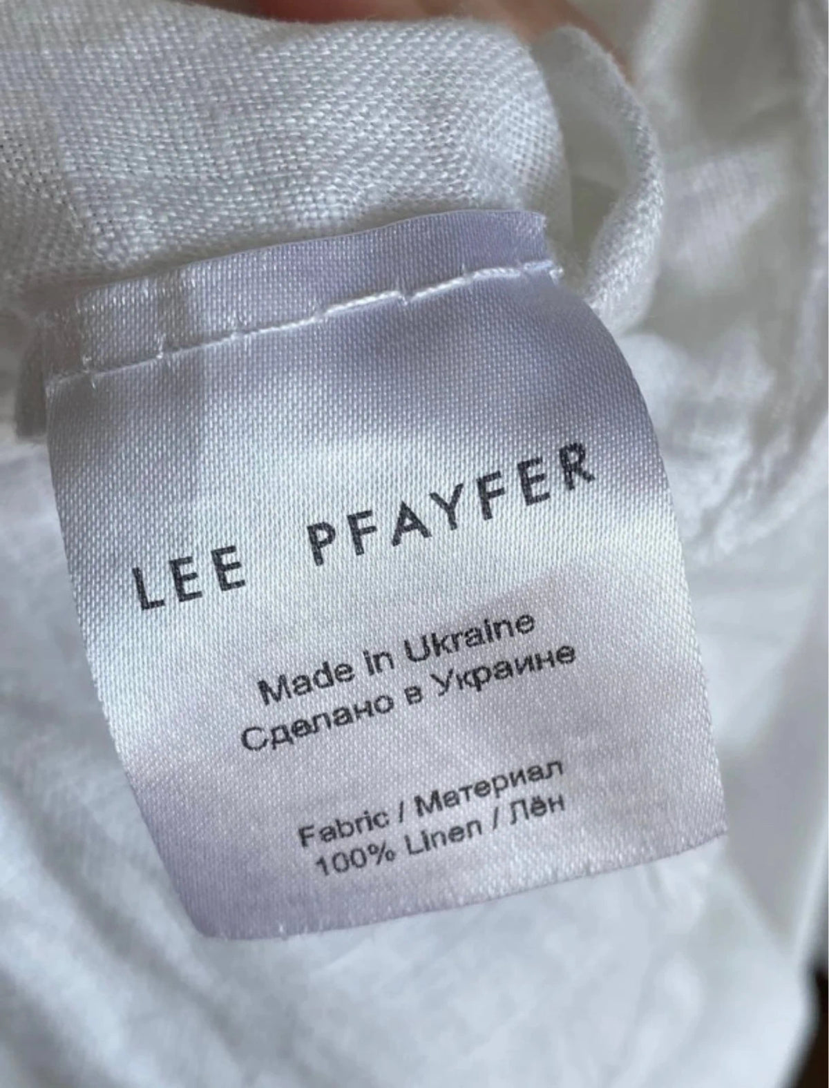 Lee Pfayfer white linen embroidered long dress - view 5