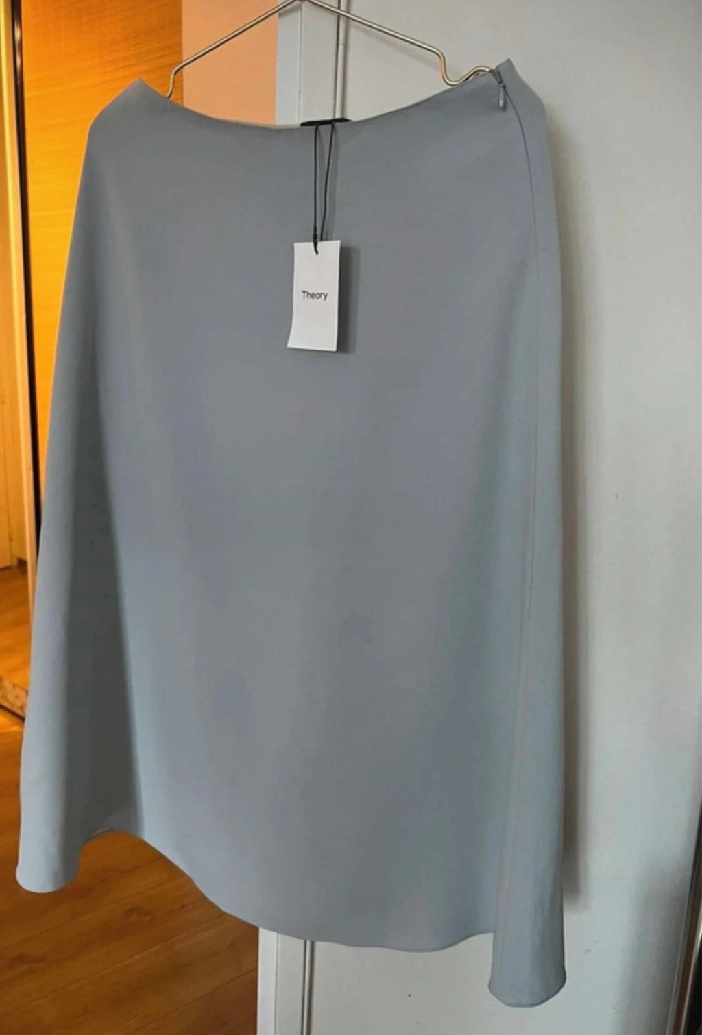 Theory new grey blue midi skirt