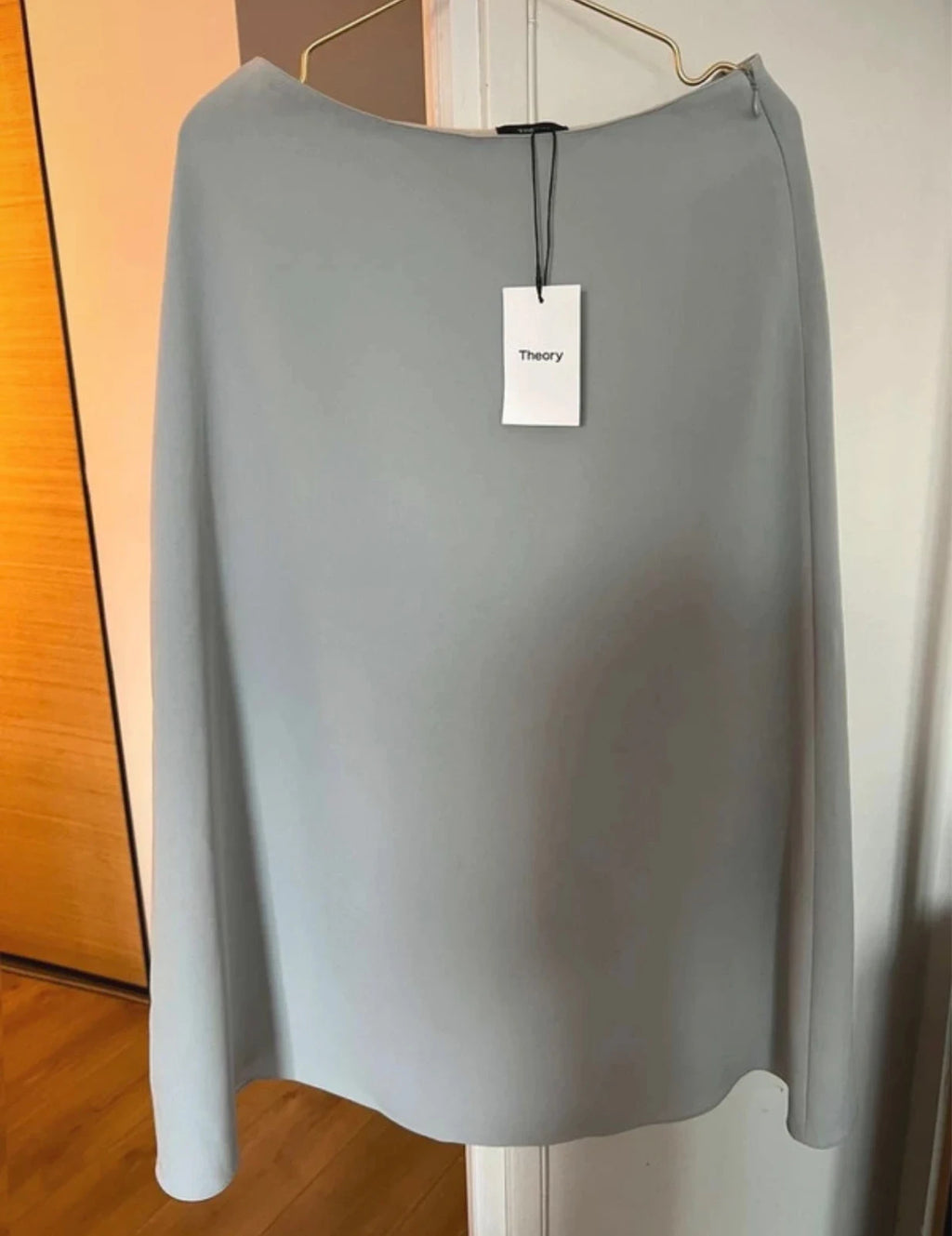 Theory new grey blue midi skirt - view 2