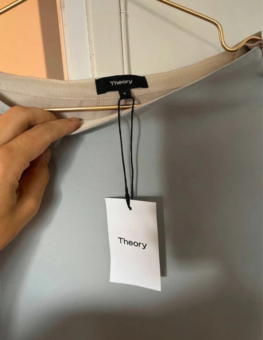 Theory new grey blue midi skirt - view 3