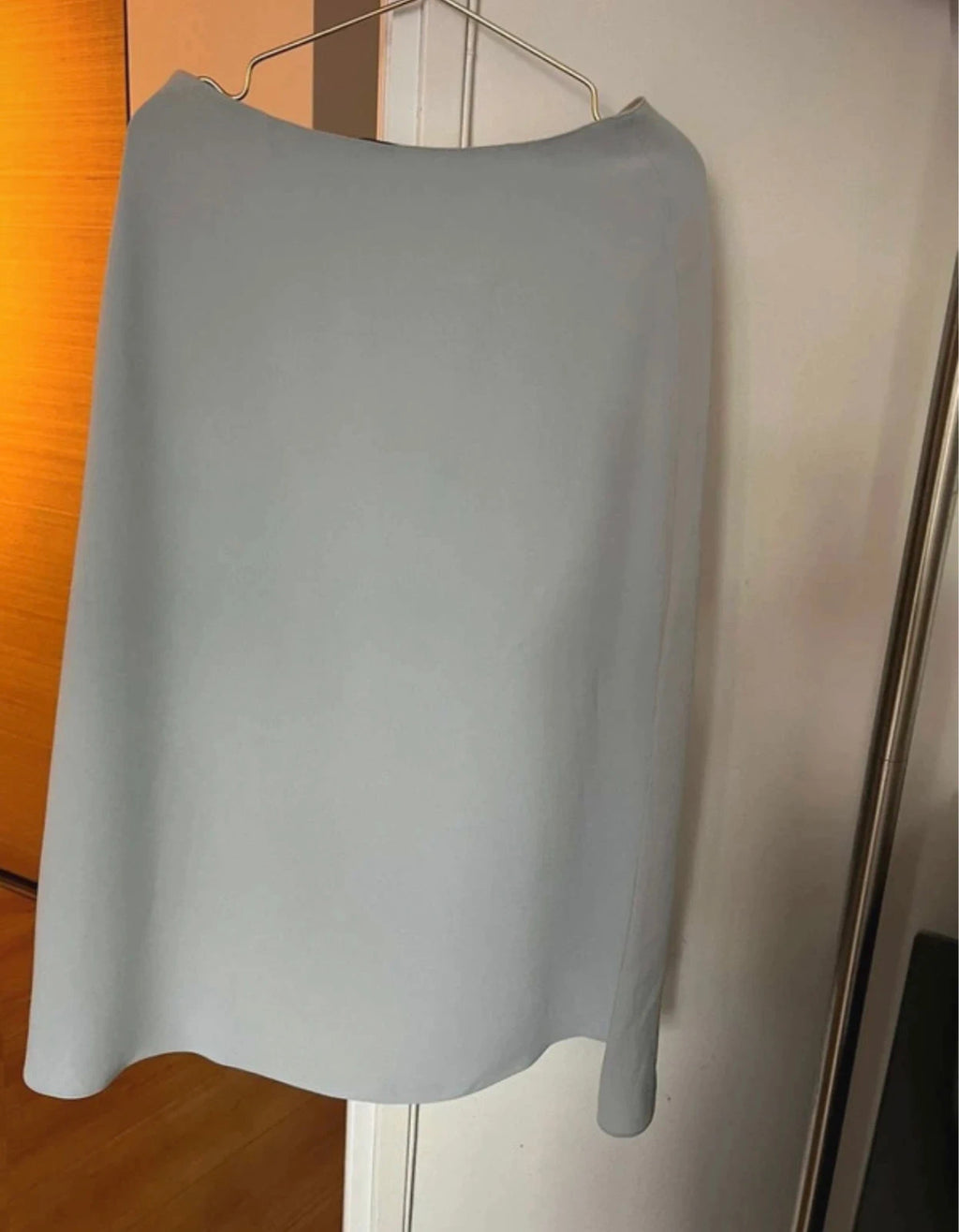 Theory new grey blue midi skirt - view 5