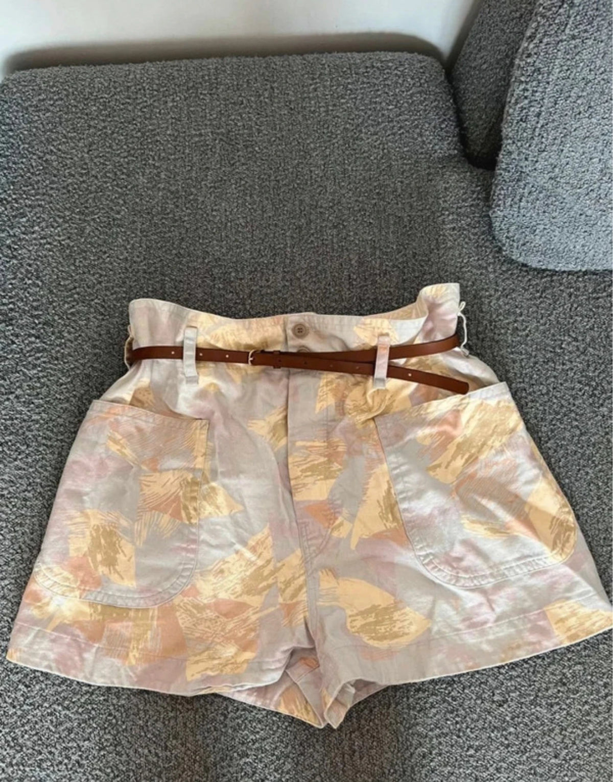 Isabel Marant Étoile cotton high waist shorts in pastel colours