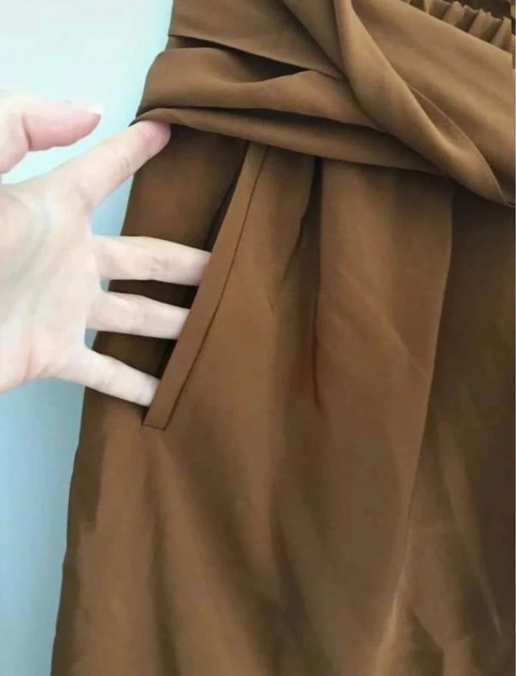 Vanessa Bruno brown silk wrap skirt - view 2